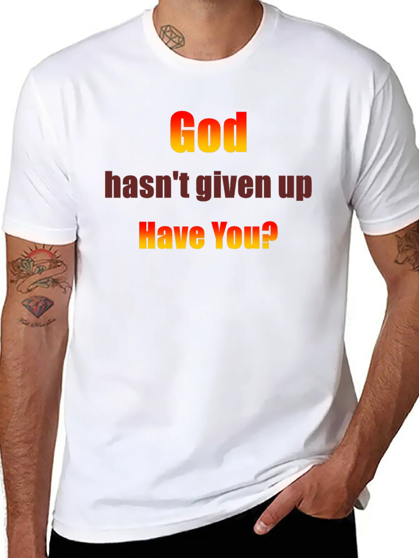 God Hasn't Given Up Design. Unisex Cotton Tee – Relaxed Fit For Any Occasion