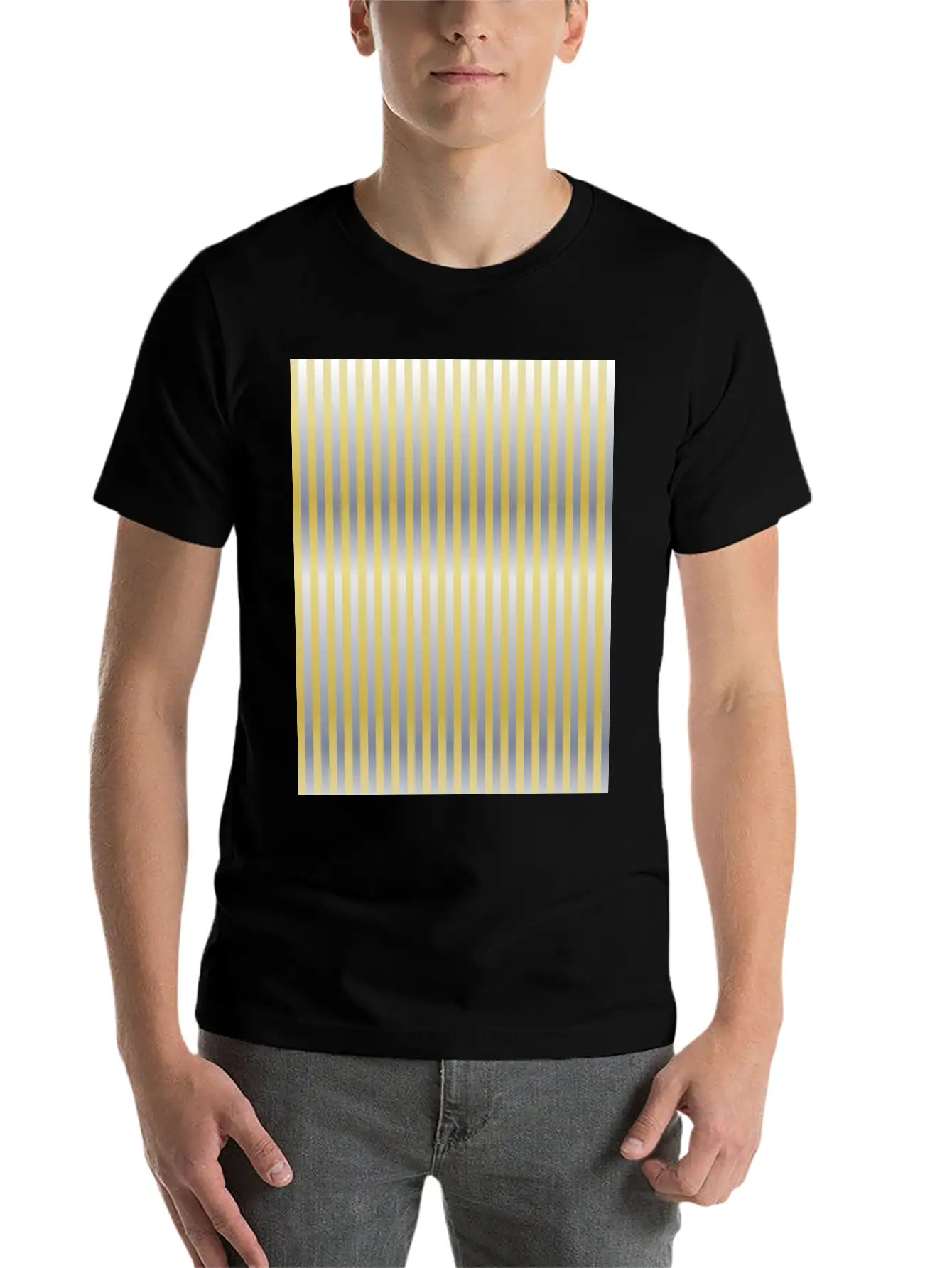 Gold And Silver (Stripes) Stylish Everyday T-Shirt – Unisex Basic Cotton Tee