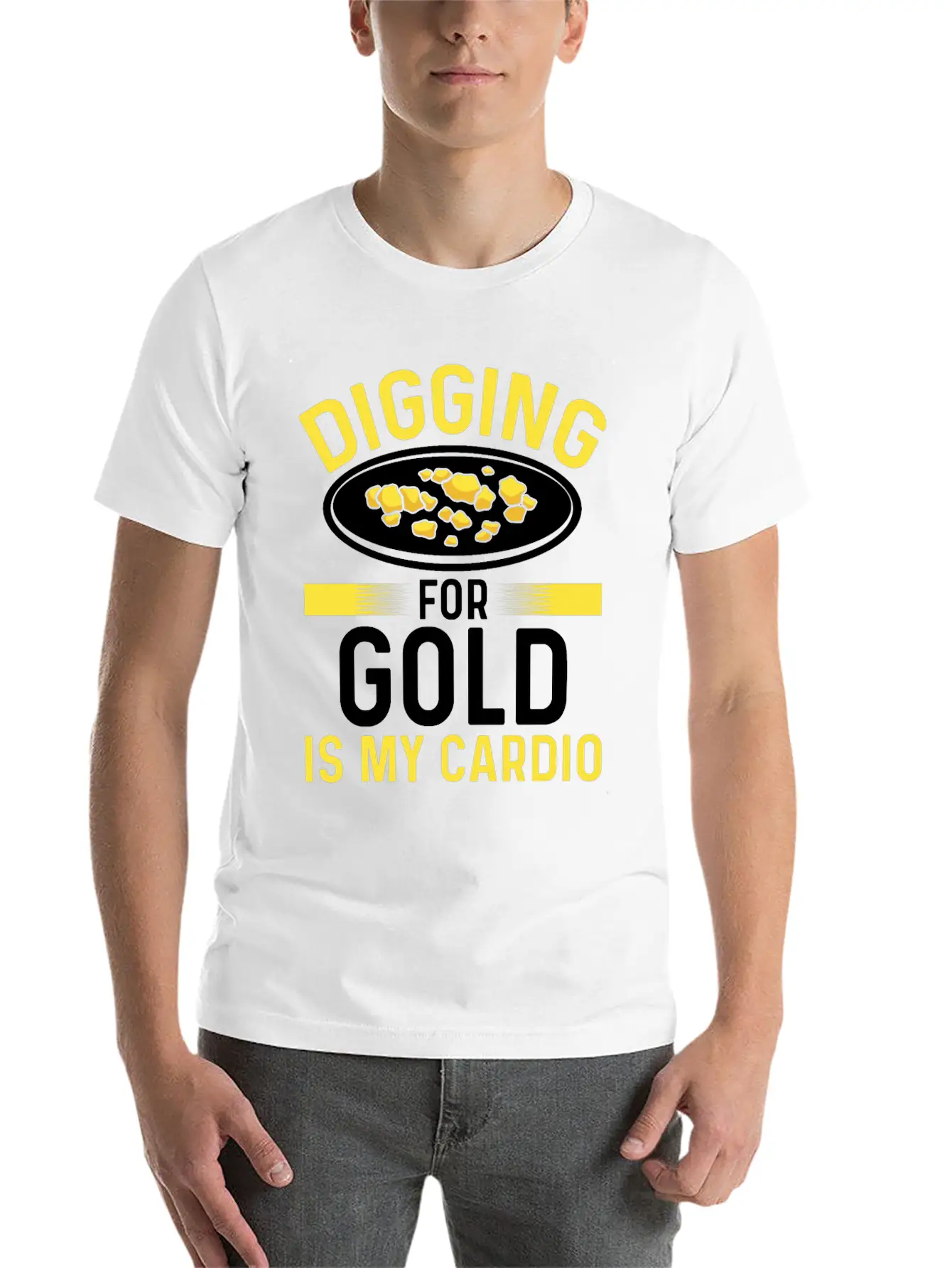 Gold Digging Is My Cardio Prospector Panner Miner Stylish Everyday T-Shirt – Unisex Basic Cotton Tee