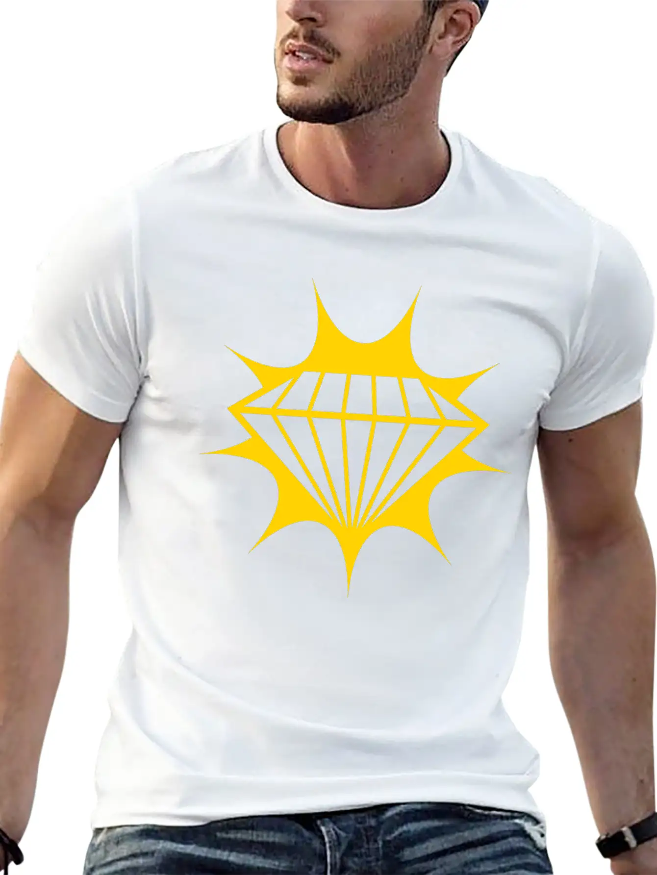 Gold Ruby Diamond Gemstone Precious Rich Rays Clun Basic Graphic T-Shirt – Daily Comfort In Soft Cotton