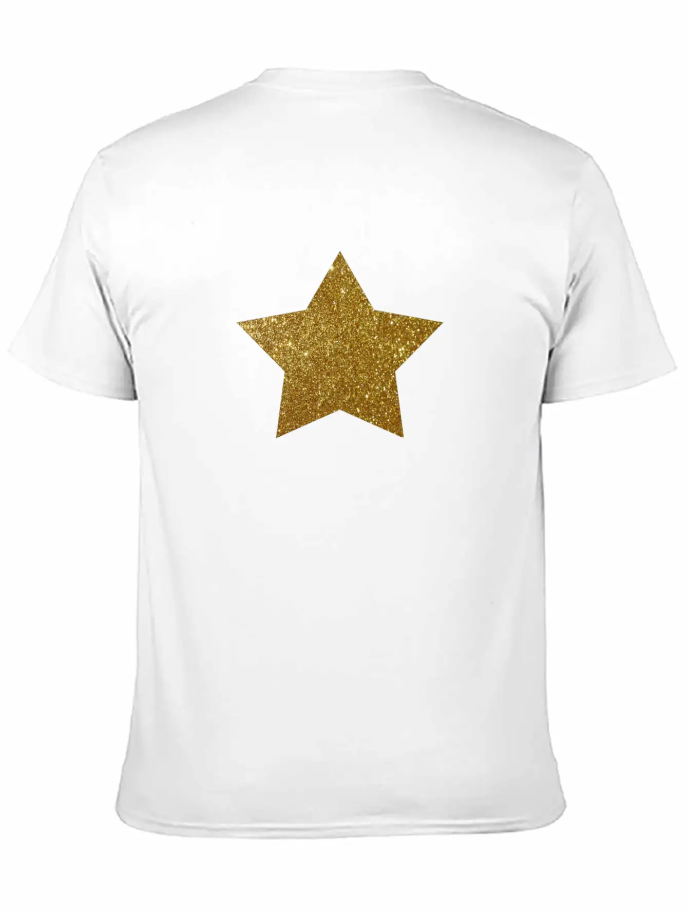 Gold Star Glitter Design Stylish Everyday T-Shirt – Unisex Basic Cotton Tee