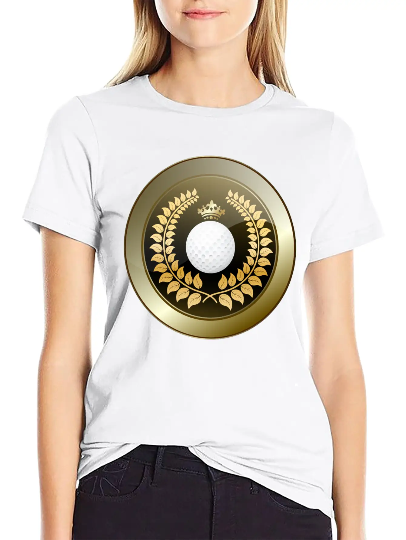 Golden Crown Golf Club Shield Basic Graphic T-Shirt – Daily Comfort In Soft Cotton