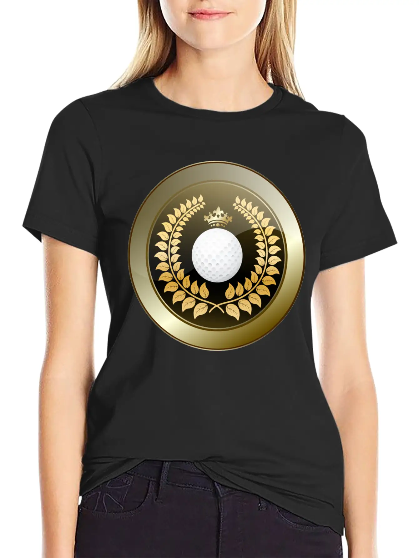 Golden Crown Golf Club Shield Basic Graphic T-Shirt – Daily Comfort In Soft Cotton