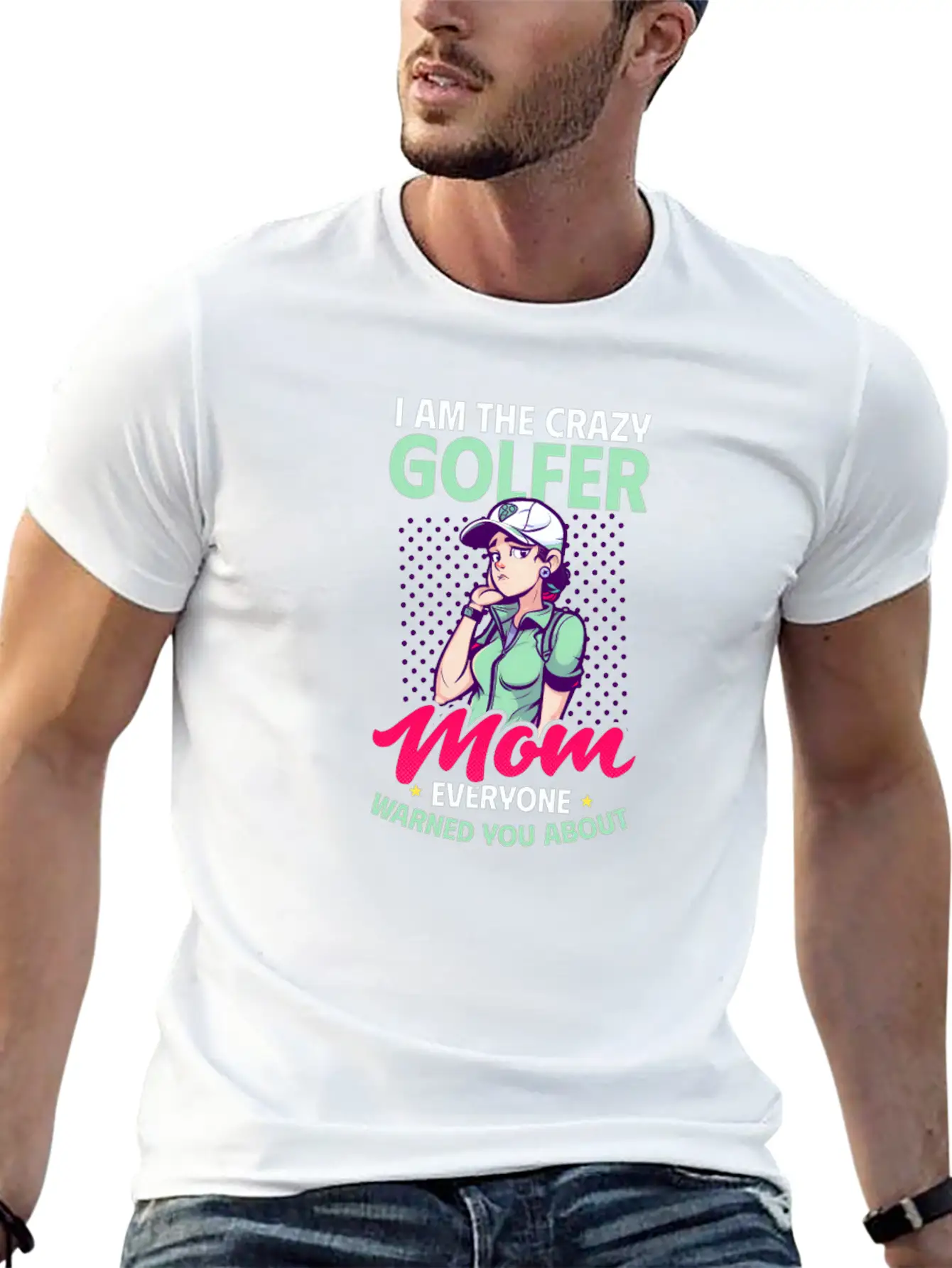 Golfing Mom Crazy Mom Warned Stylish Everyday T-Shirt – Unisex Basic Cotton Tee