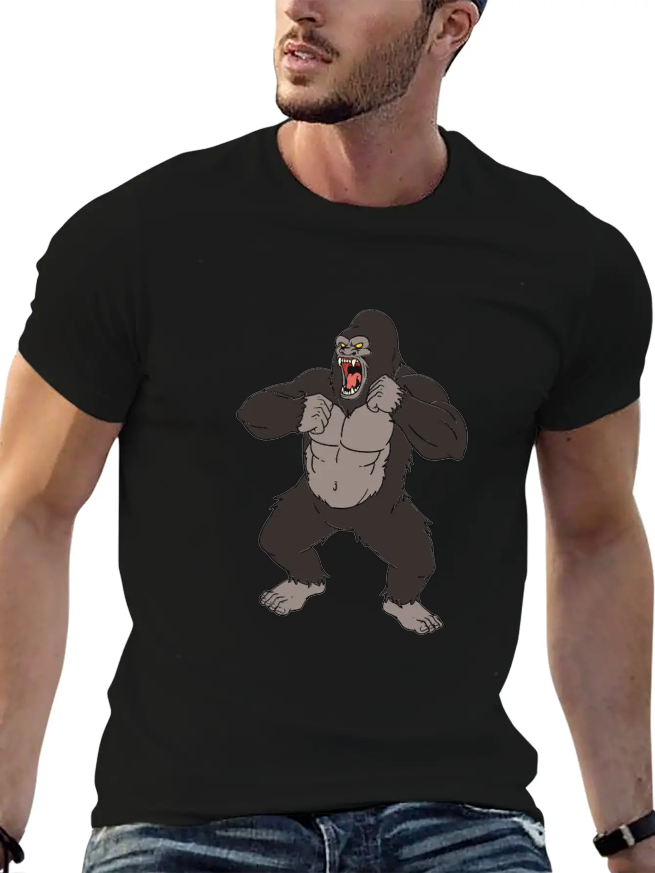Gorilla Very Angry Gorilla Stylish Everyday T-Shirt – Unisex Basic Cotton Tee