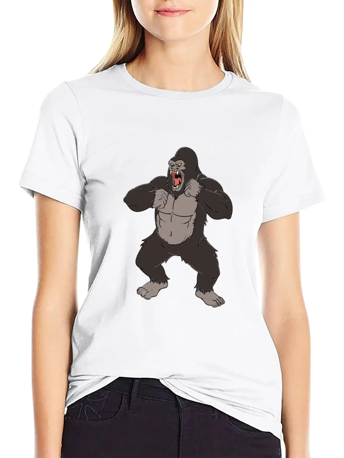 Gorilla Very Angry Gorilla Stylish Everyday T-Shirt – Unisex Basic Cotton Tee