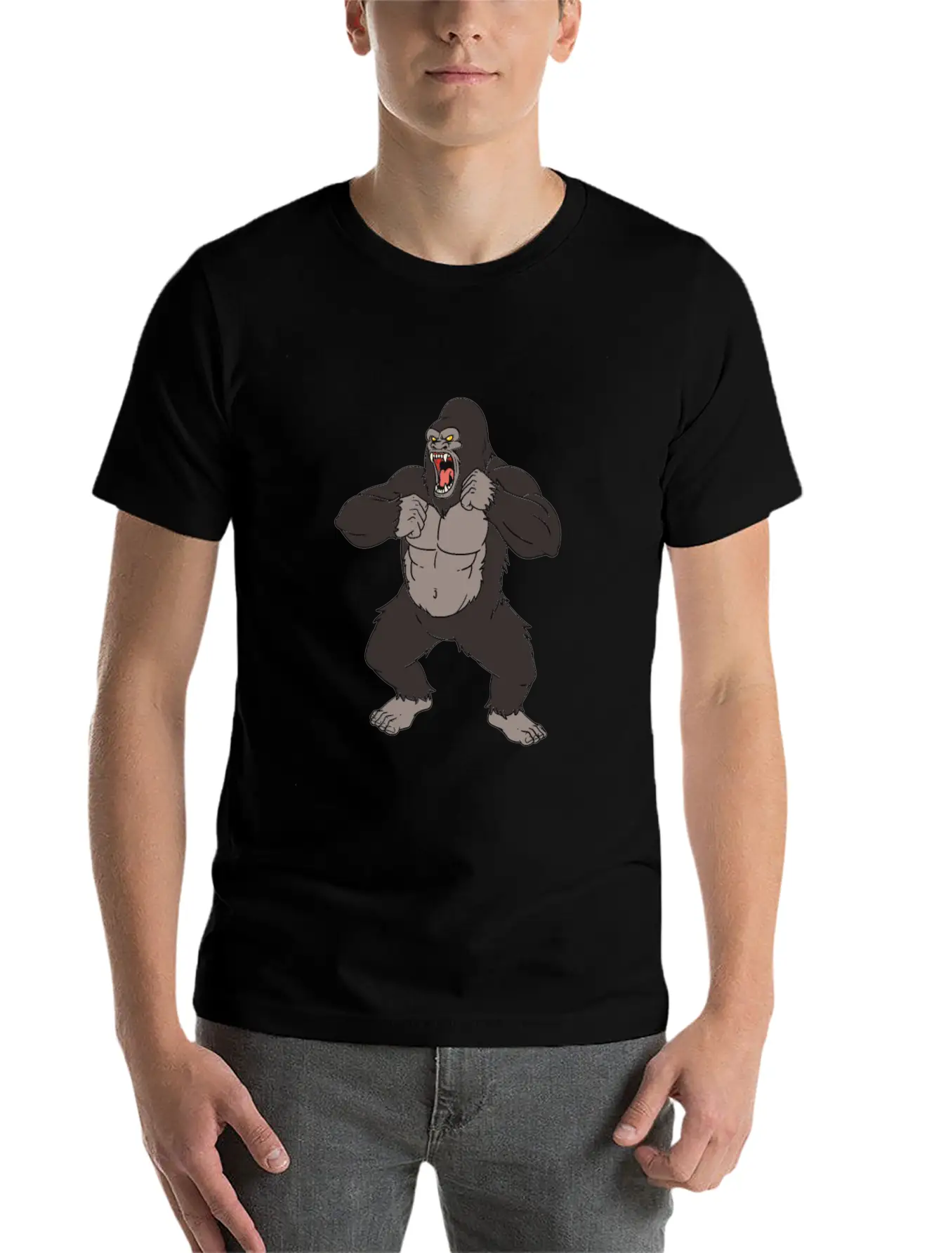Gorilla Very Angry Gorilla Stylish Everyday T-Shirt – Unisex Basic Cotton Tee