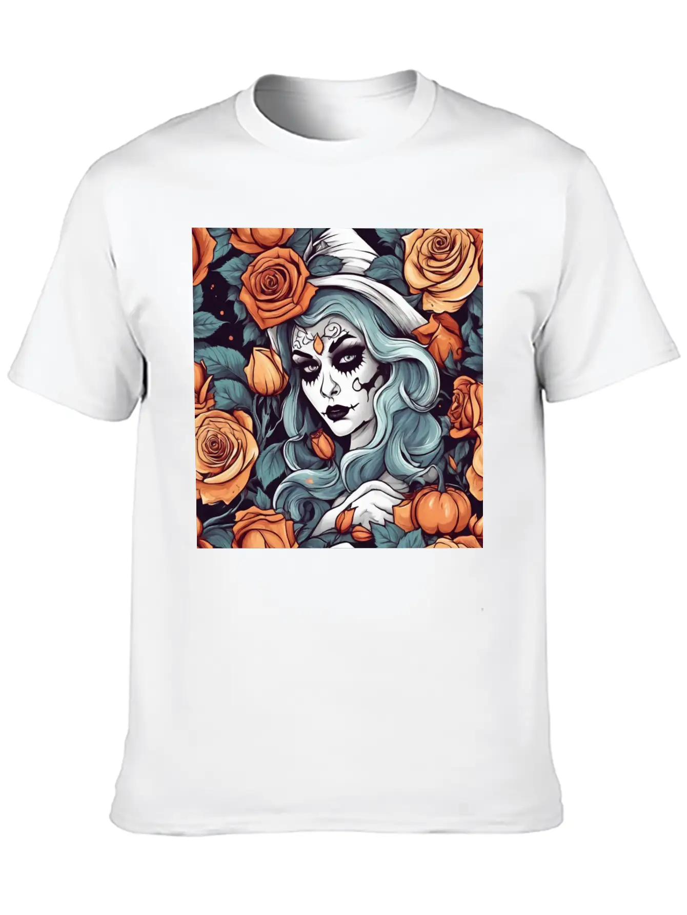 Gothic Day Of The Dead Witch Stylish Everyday T-Shirt – Unisex Basic Cotton Tee