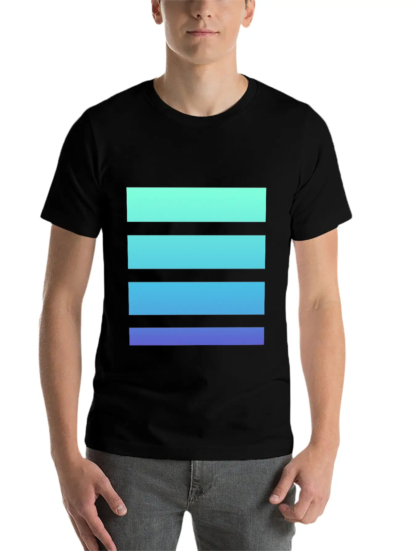 Gradient Shapes Basic Graphic T-Shirt – Daily Comfort In Soft Cotton