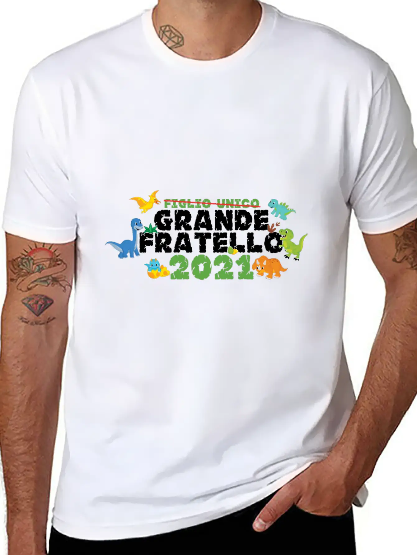 Grande Fratello Dinosaur Big Brother 2021 Basic Graphic T-Shirt – Daily Comfort In Soft Cotton