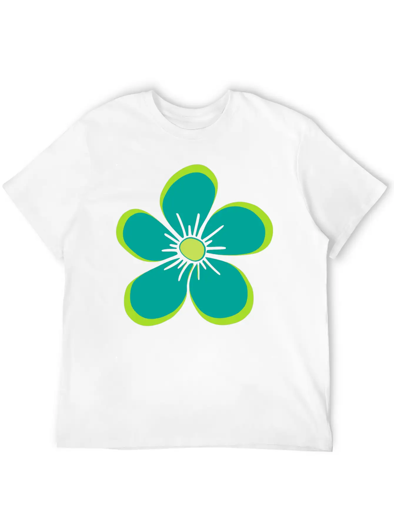 Green Blooming Flower, Flowery, Floral Pattern Classic Cotton Tee – Unisex Comfort For Any Season