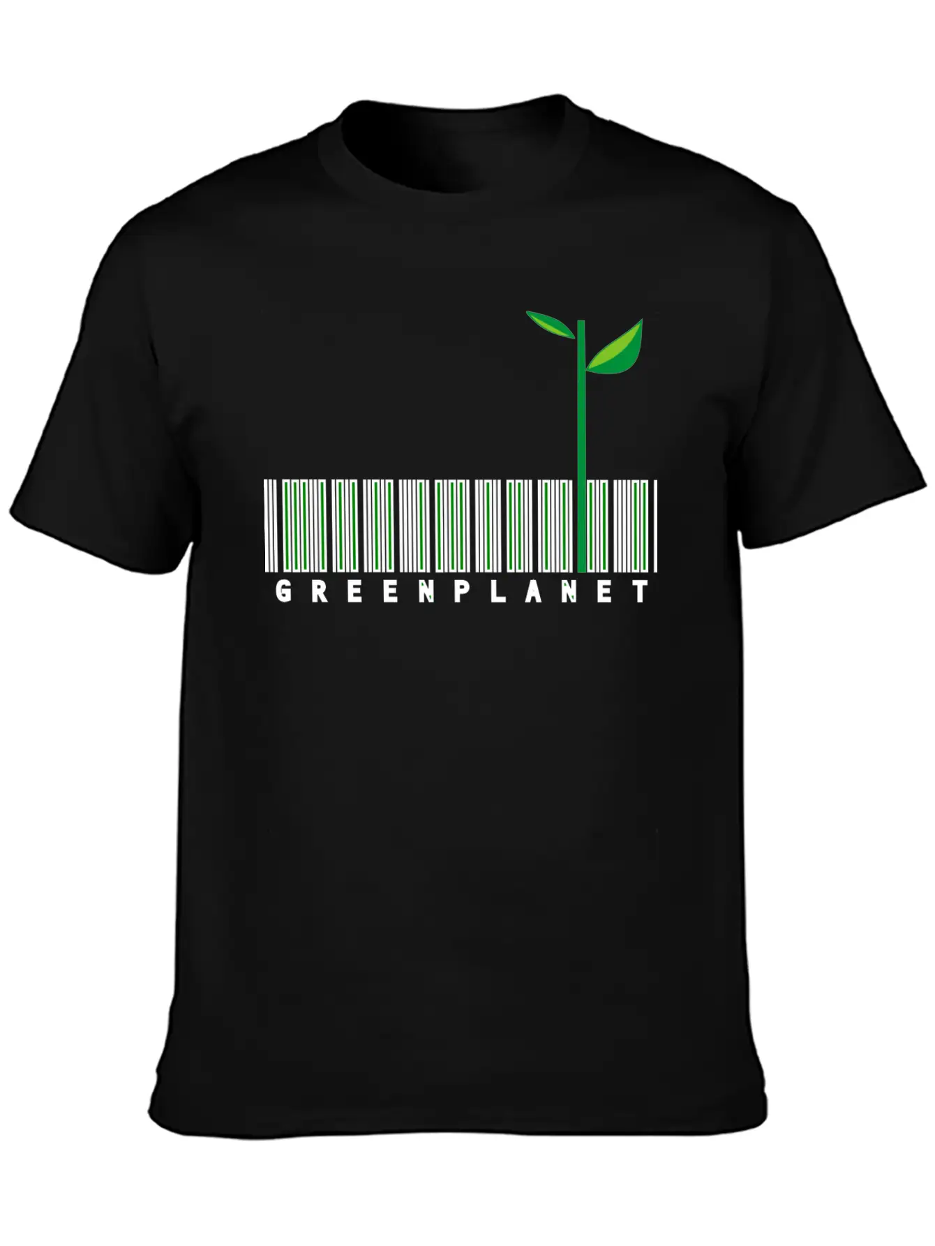 Green Planet Bar Code White Stylish Everyday T-Shirt – Unisex Basic Cotton Tee
