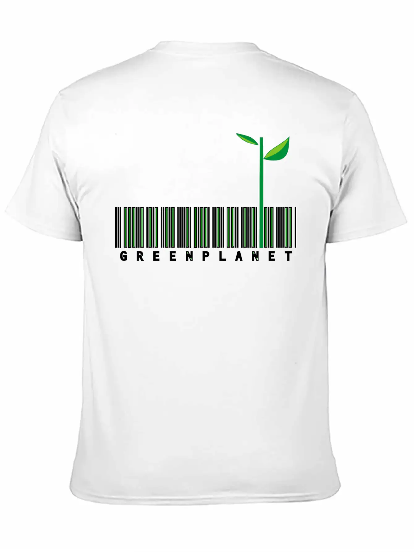 Green Planet Bar Code White Stylish Everyday T-Shirt – Unisex Basic Cotton Tee