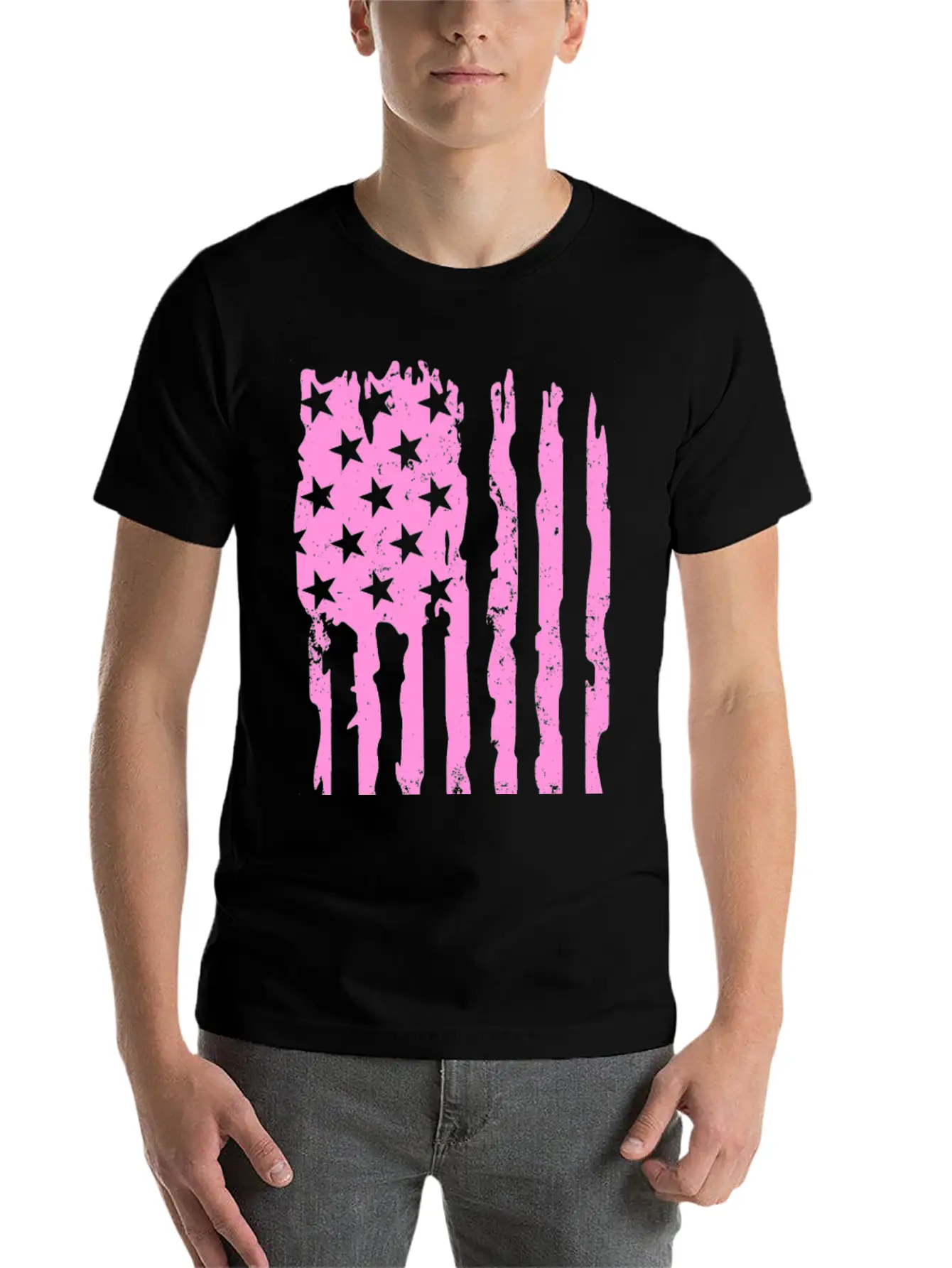 Grunge Flag Unisex Cotton Tee – Relaxed Fit For Any Occasion