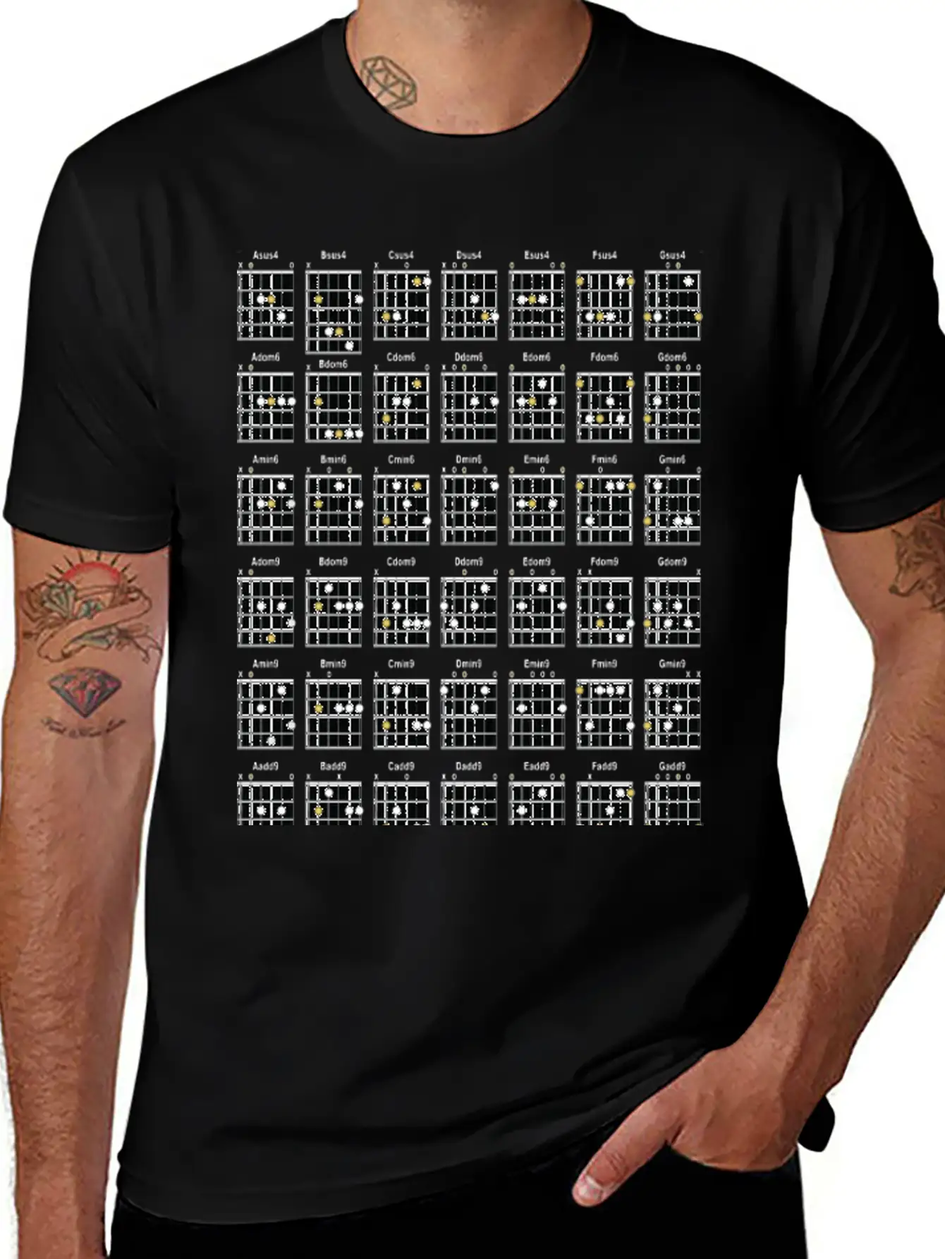 Guitar Chords Basic Graphic T-Shirt – Daily Comfort In Soft Cotton