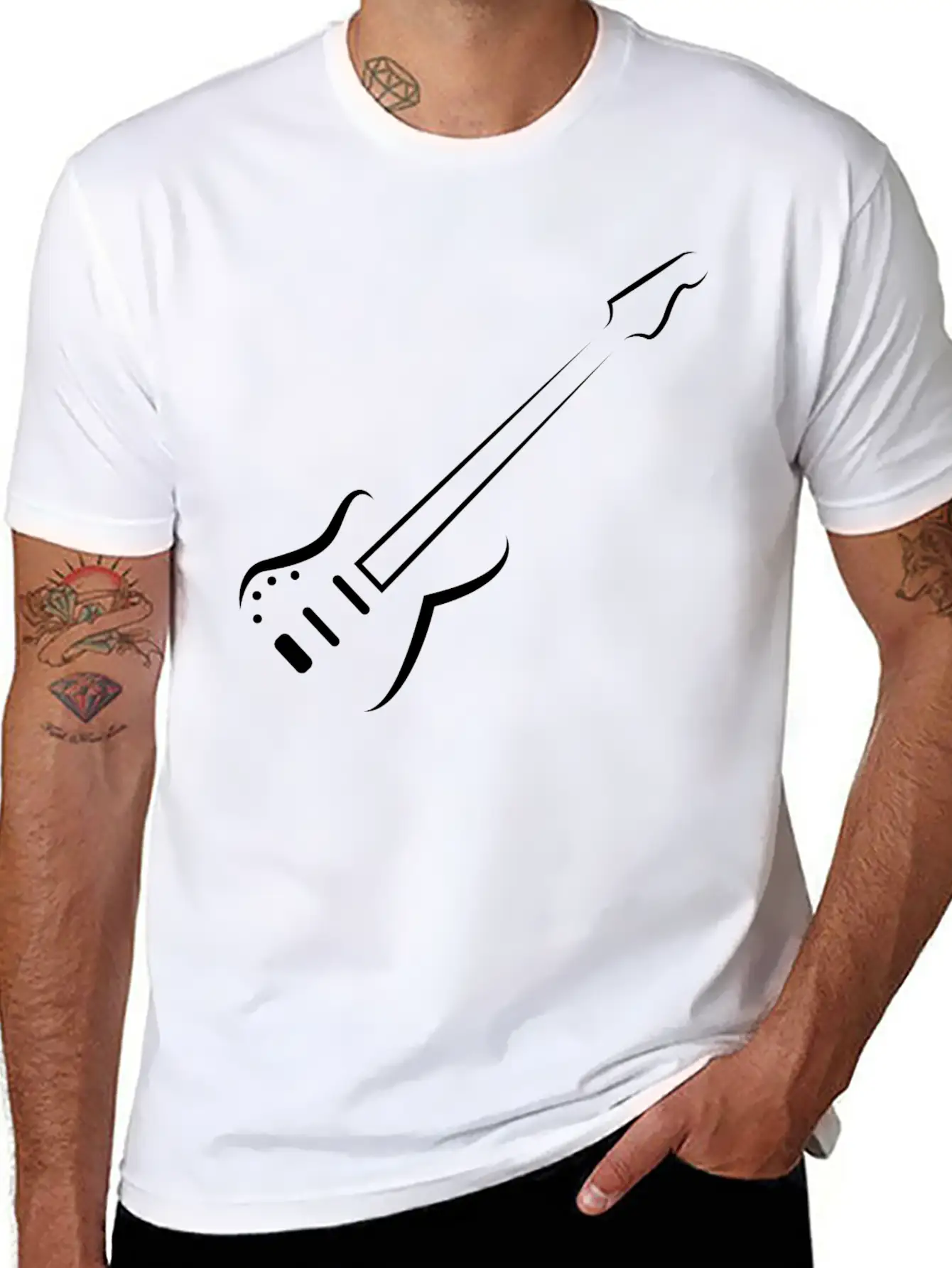 Guitar Stylish Everyday T-Shirt – Unisex Basic Cotton Tee