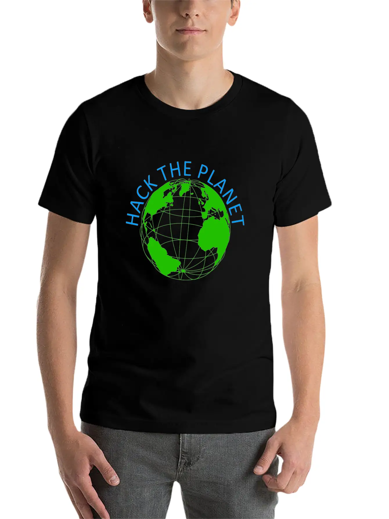 Hack The Planet - Planet Software Computer Secret Stylish Everyday T-Shirt – Unisex Basic Cotton Tee
