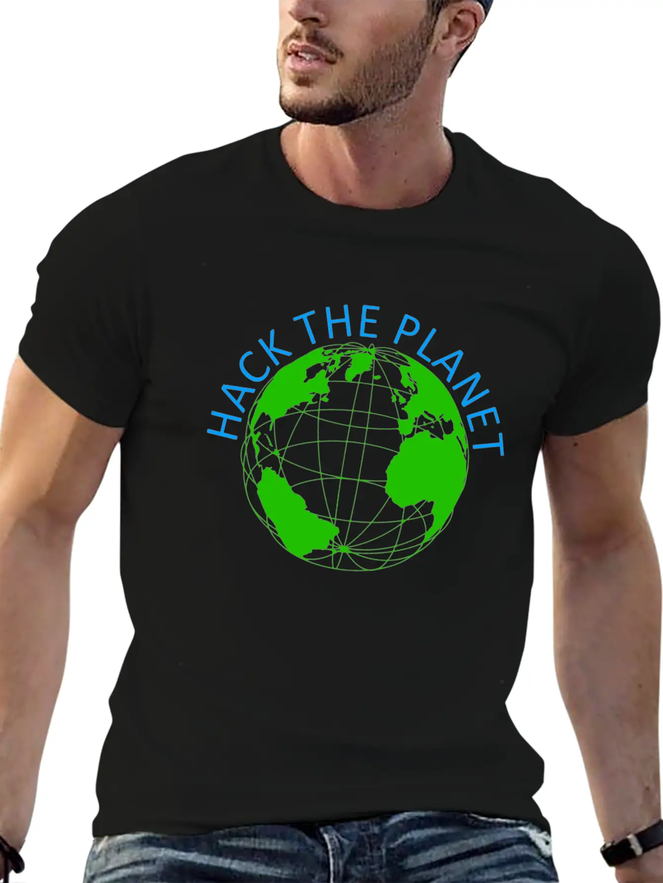 Hack The Planet - Planet Software Computer Secret Stylish Everyday T-Shirt – Unisex Basic Cotton Tee