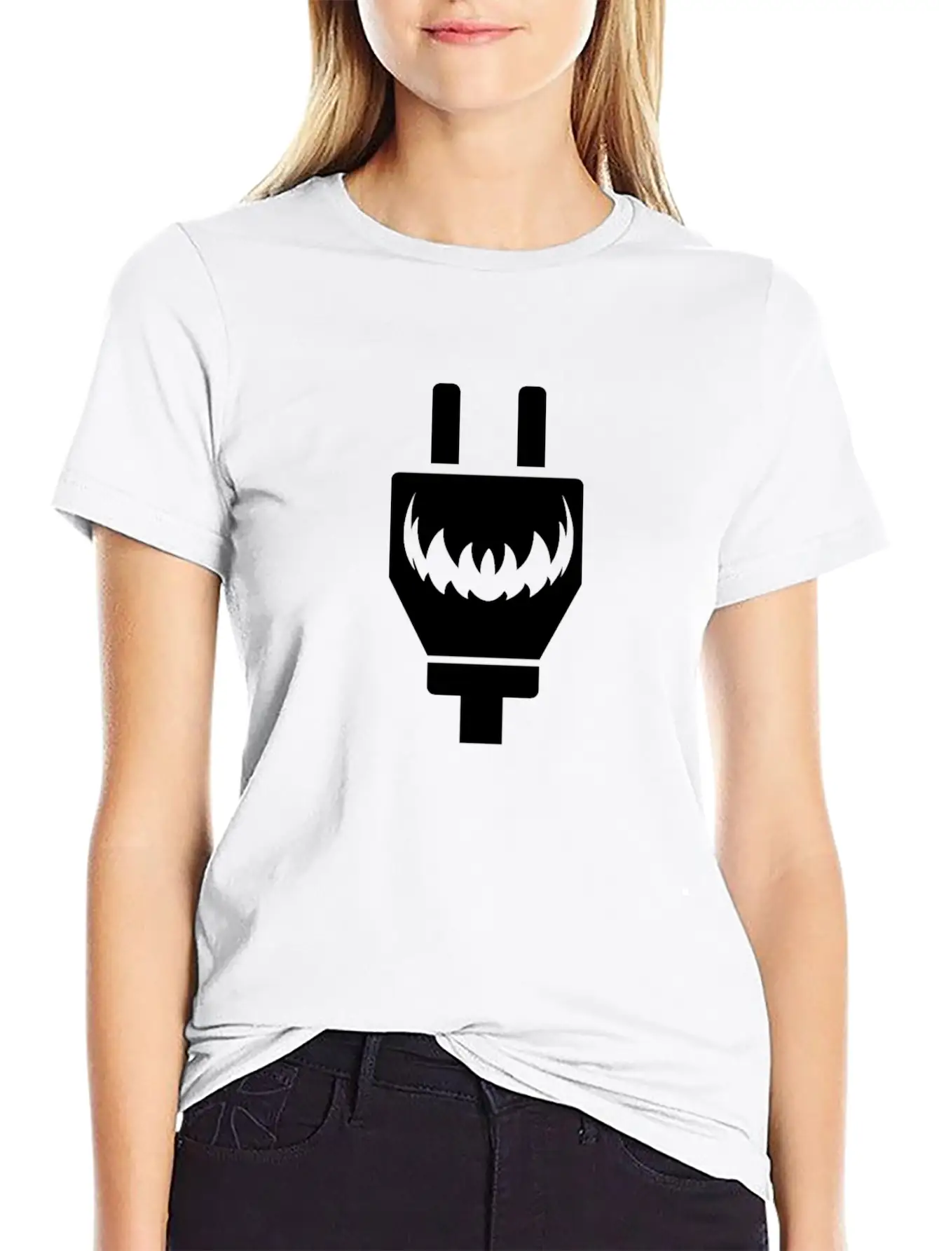 Halloween Socket And Plug Funny Matching Couple Stylish Everyday T-Shirt – Unisex Basic Cotton Tee