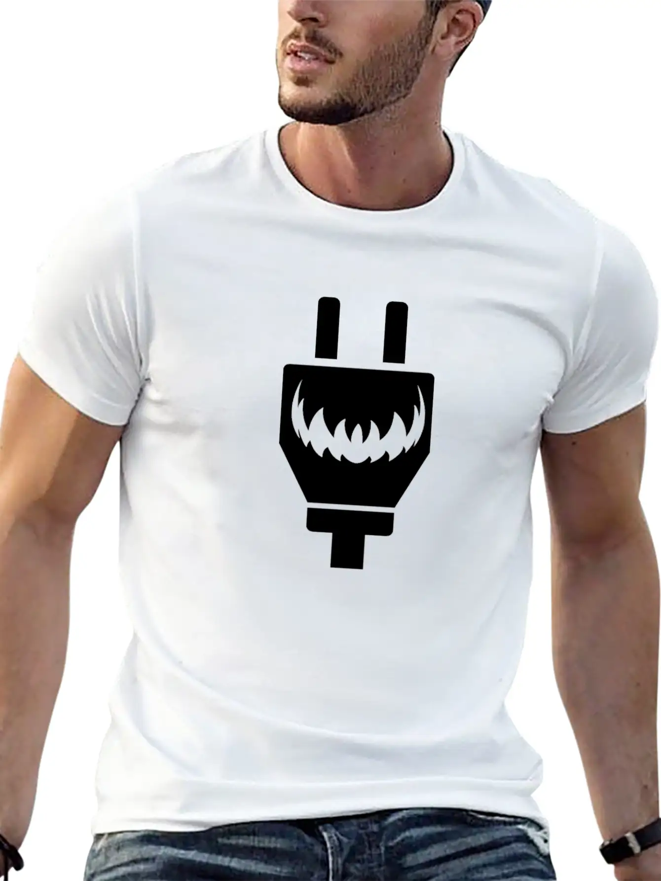 Halloween Socket And Plug Funny Matching Couple Stylish Everyday T-Shirt – Unisex Basic Cotton Tee