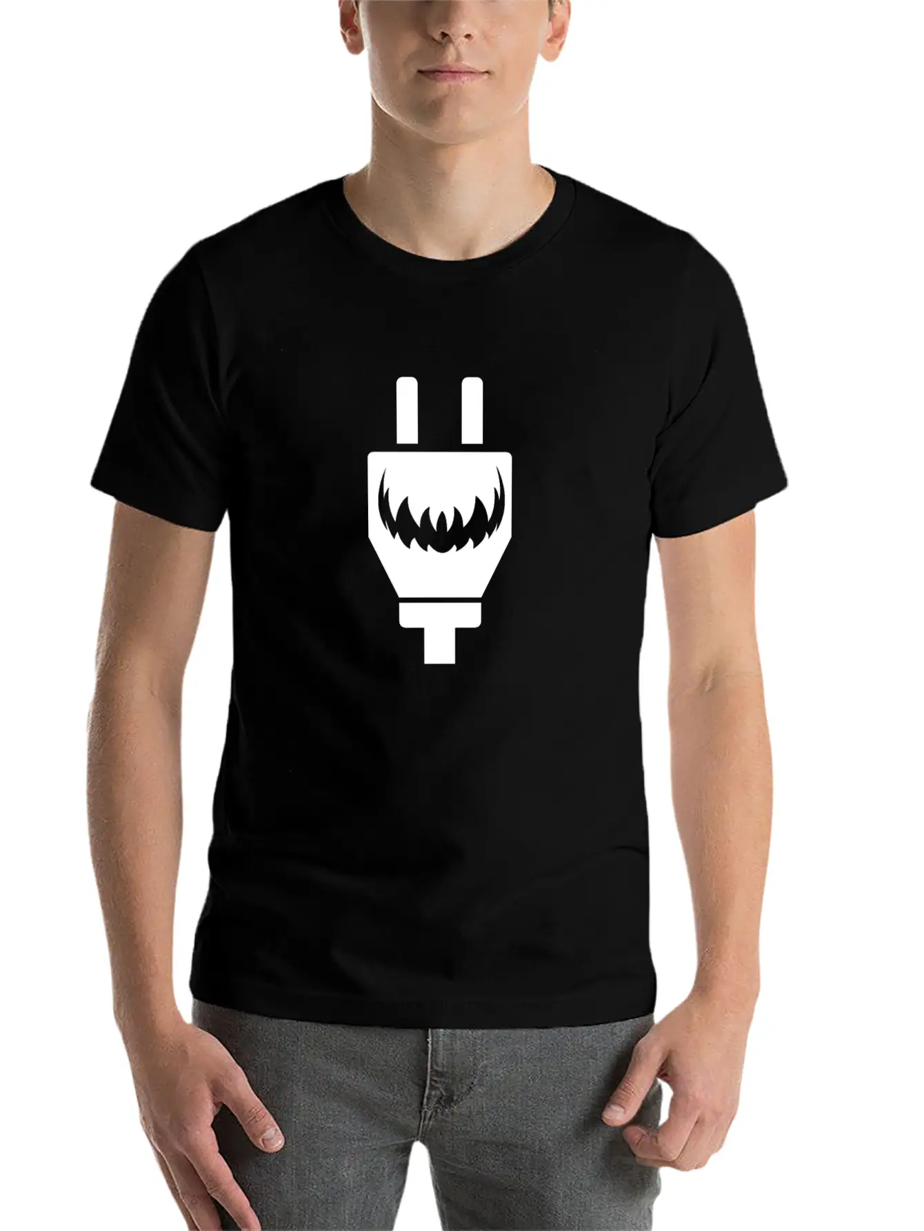 Halloween Socket And Plug Funny Matching Couple Stylish Everyday T-Shirt – Unisex Basic Cotton Tee