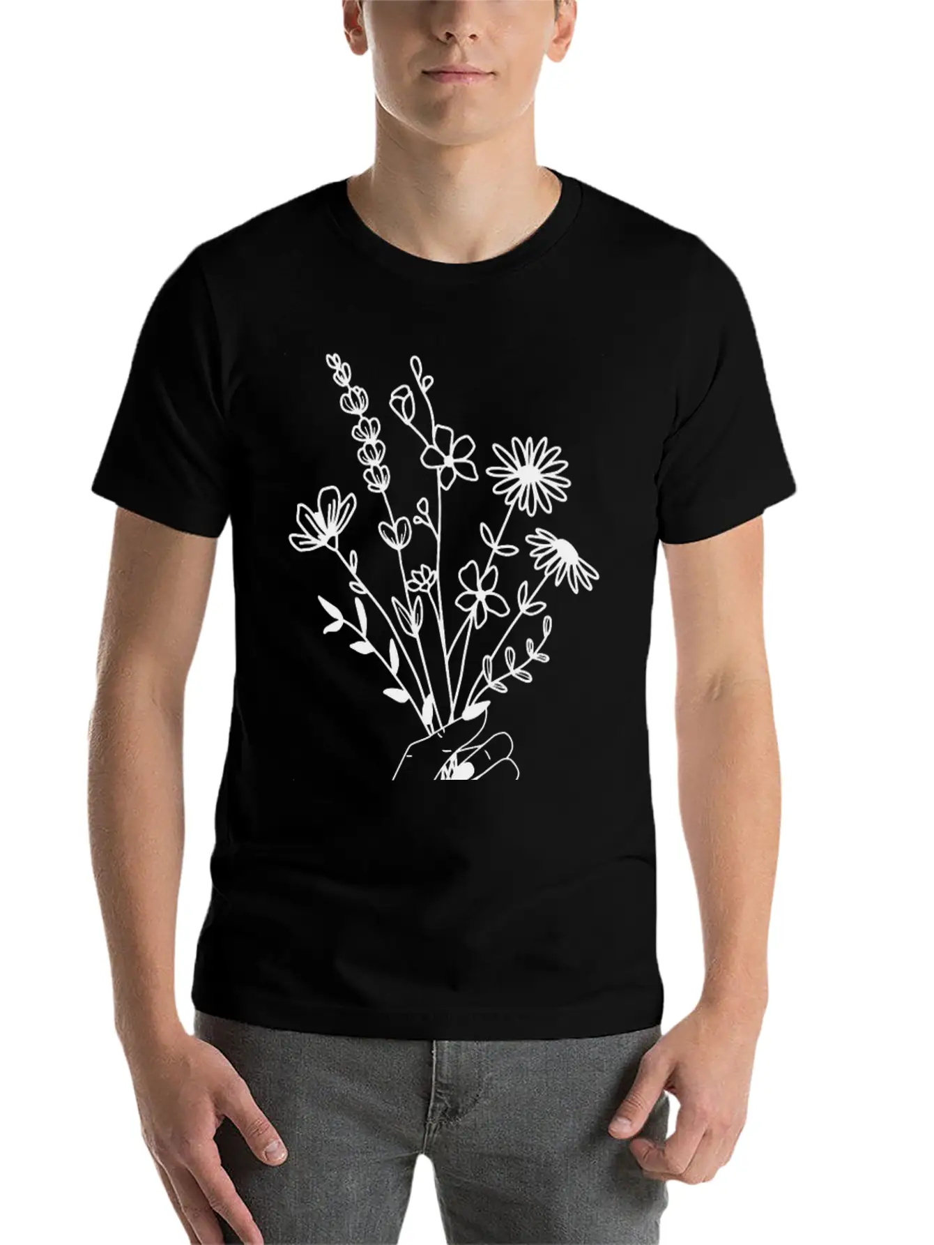 Hand Bouquet Basic Graphic T-Shirt – Daily Comfort In Soft Cotton
