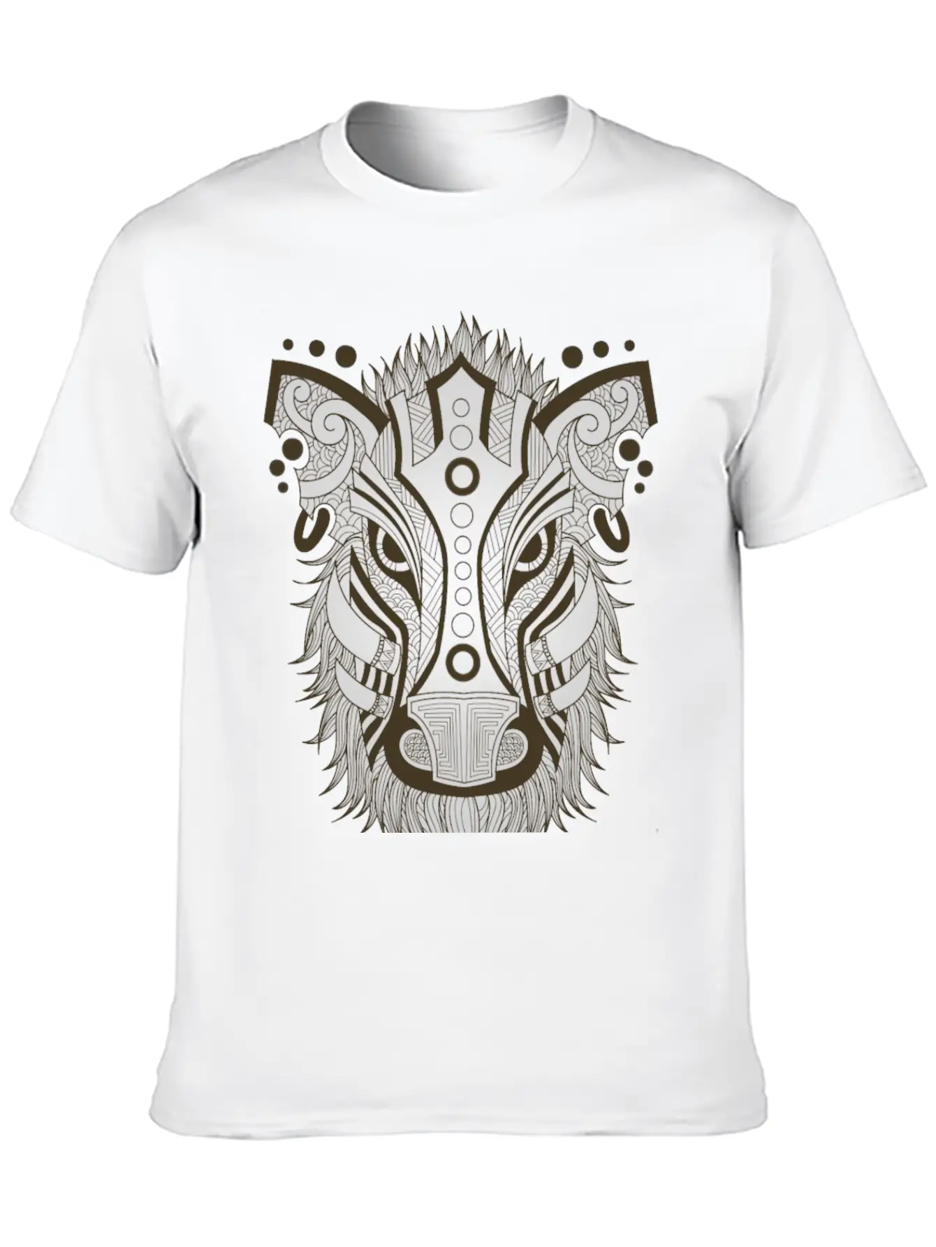 Hand Drawn Animal Wild Boar Head Abstract Image Simple Everyday Graphic Tee – Lightweight Summer Wear