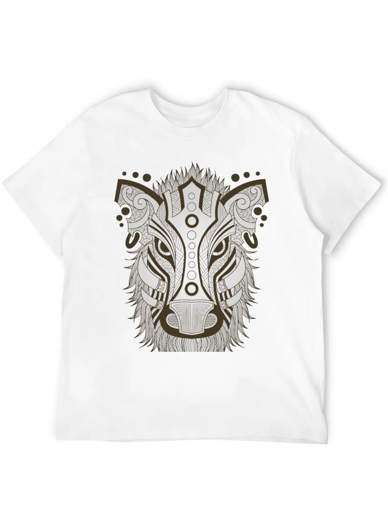 Hand Drawn Animal Wild Boar Head Abstract Image Simple Everyday Graphic Tee – Lightweight Summer Wear