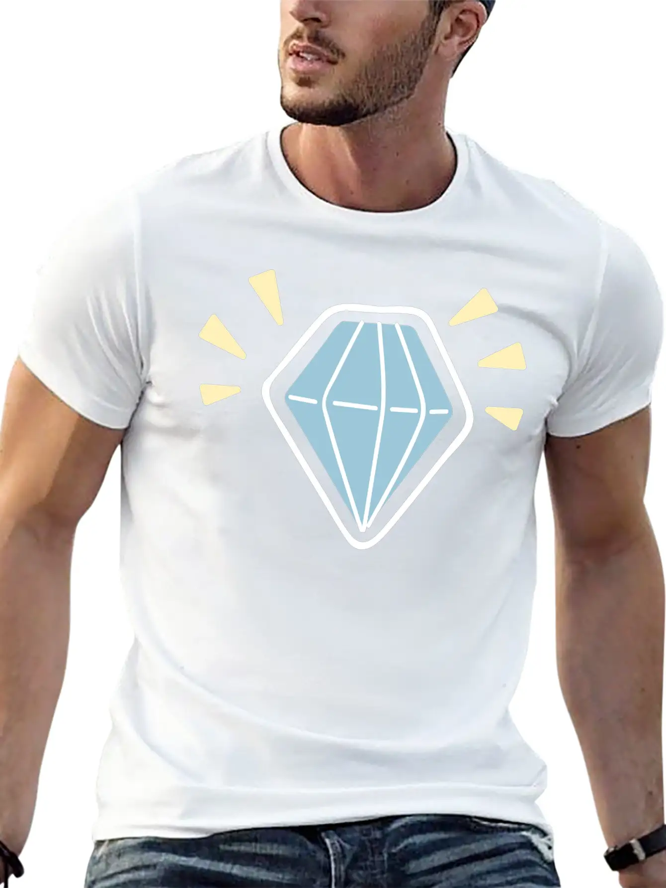 Hand Drawn Diamond Stylish Everyday T-Shirt – Unisex Basic Cotton Tee