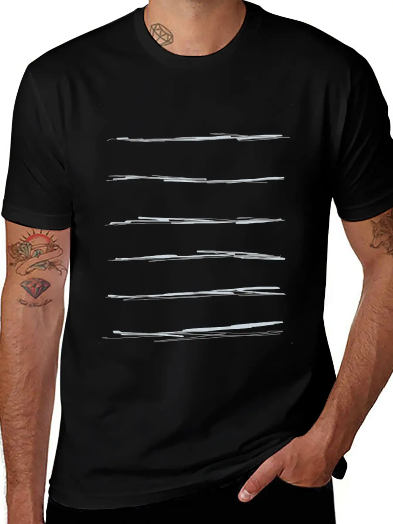 Hand Stripes Basic Graphic T-Shirt – Daily Comfort In Soft Cotton