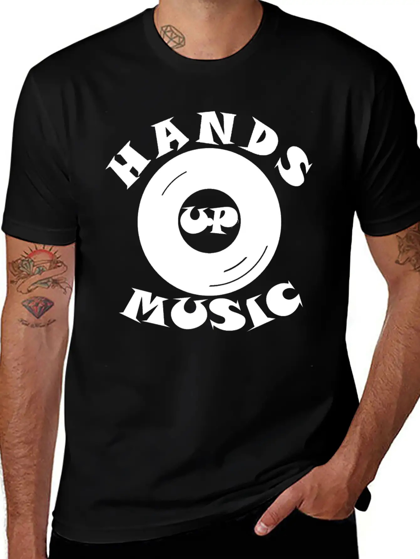 Hands Up Music Dancecore Techno Gifts Basic Graphic T-Shirt – Daily Comfort In Soft Cotton