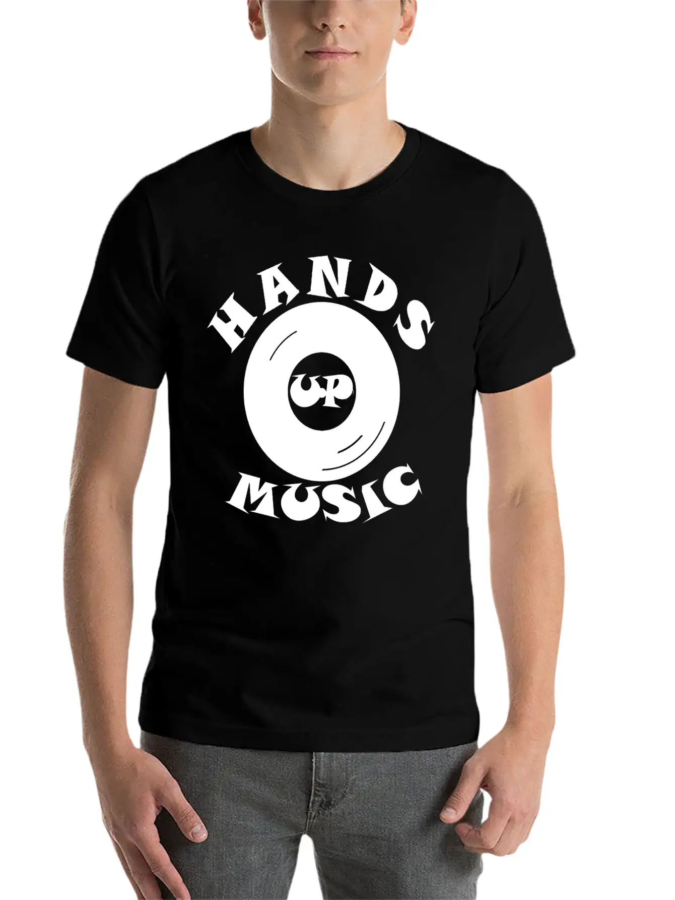 Hands Up Music Dancecore Techno Gifts Basic Graphic T-Shirt – Daily Comfort In Soft Cotton