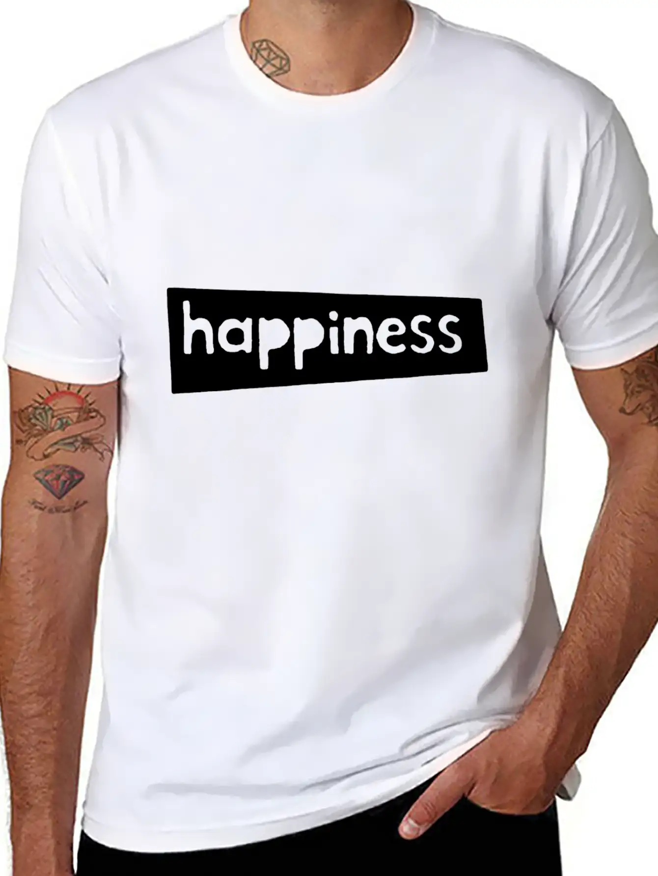 Happiness Only Essential Cotton Tee For Daily Outfits – Unisex Style