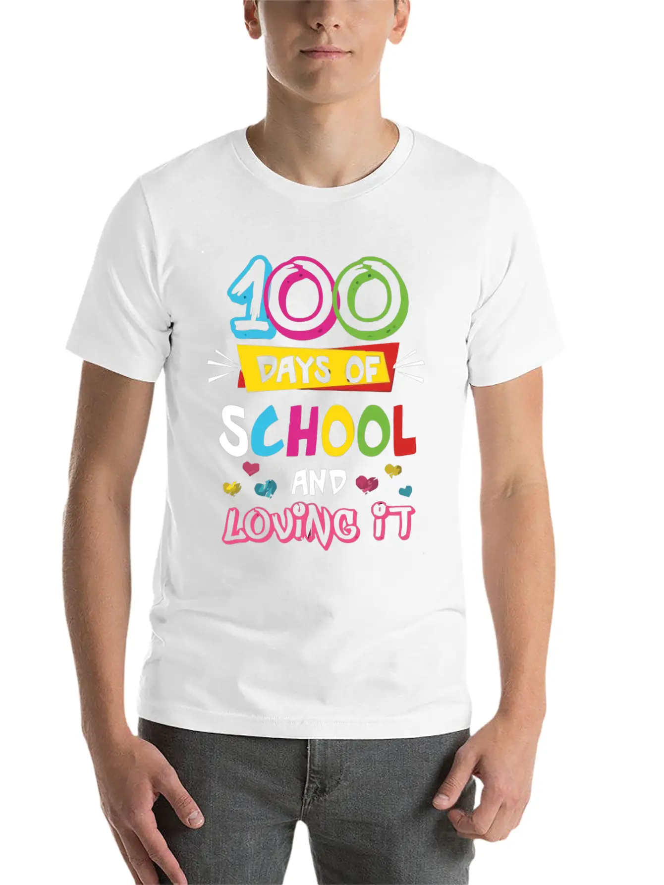 Happy 100th Day Of School Basic Graphic T-Shirt – Daily Comfort In Soft Cotton