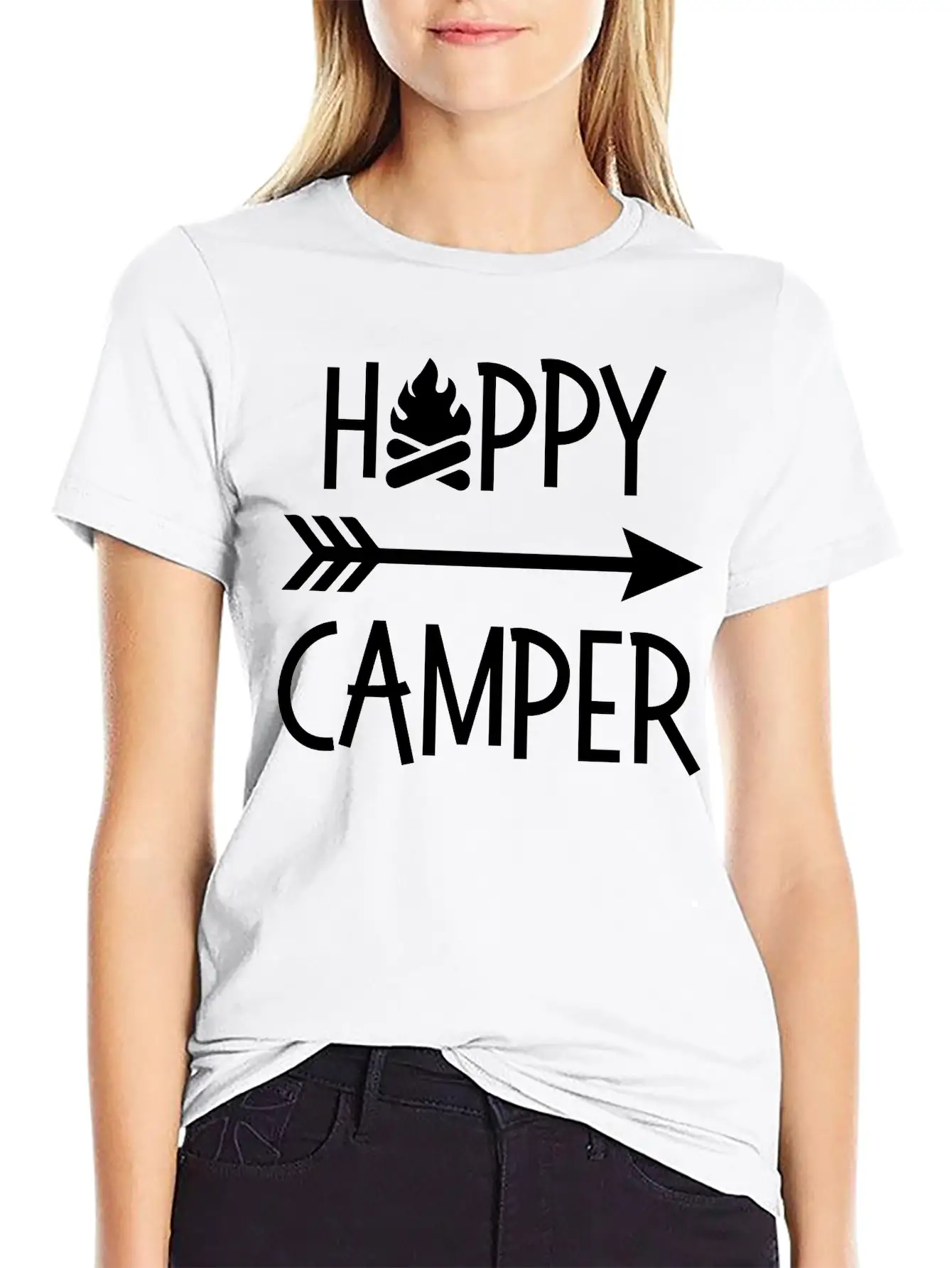 Happy Camper Stylish Everyday T-Shirt – Unisex Basic Cotton Tee