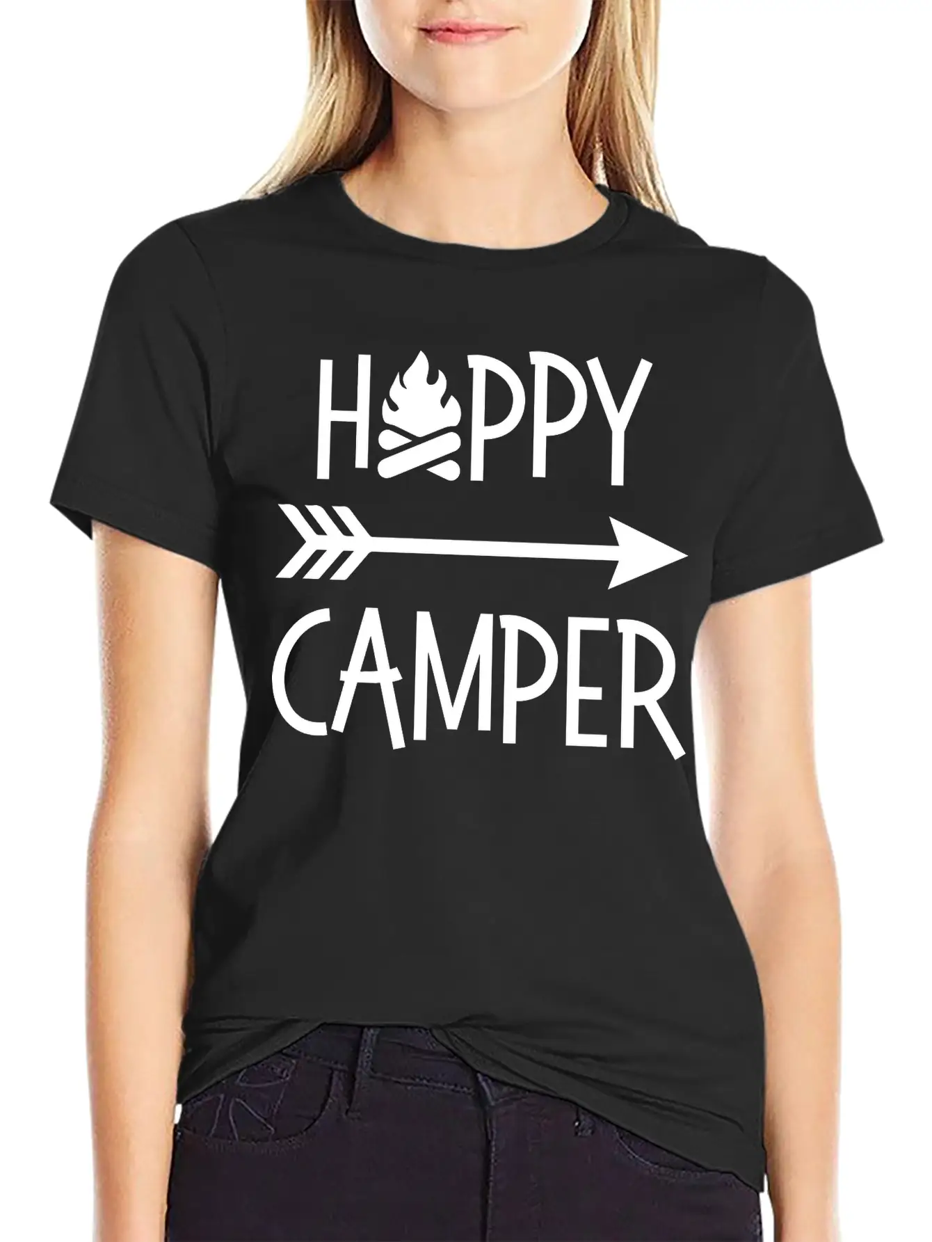 Happy Camper Stylish Everyday T-Shirt – Unisex Basic Cotton Tee