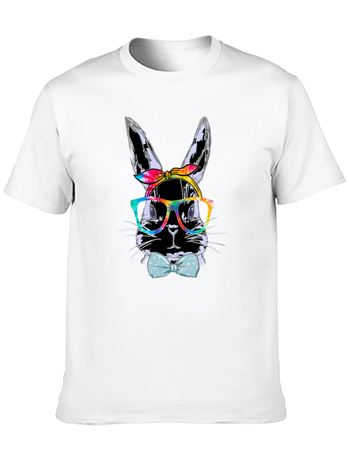 Happy Easter Day Bunny Face Tie Dye Stylish Everyday T-Shirt – Unisex Basic Cotton Tee