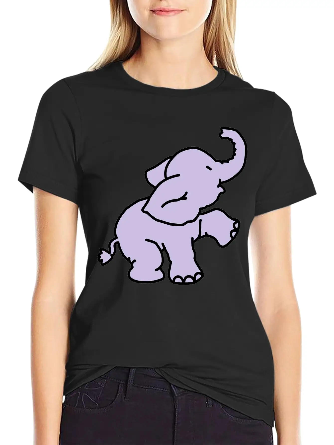 Happy Elephant (2 Colors) Stylish Everyday T-Shirt – Unisex Basic Cotton Tee