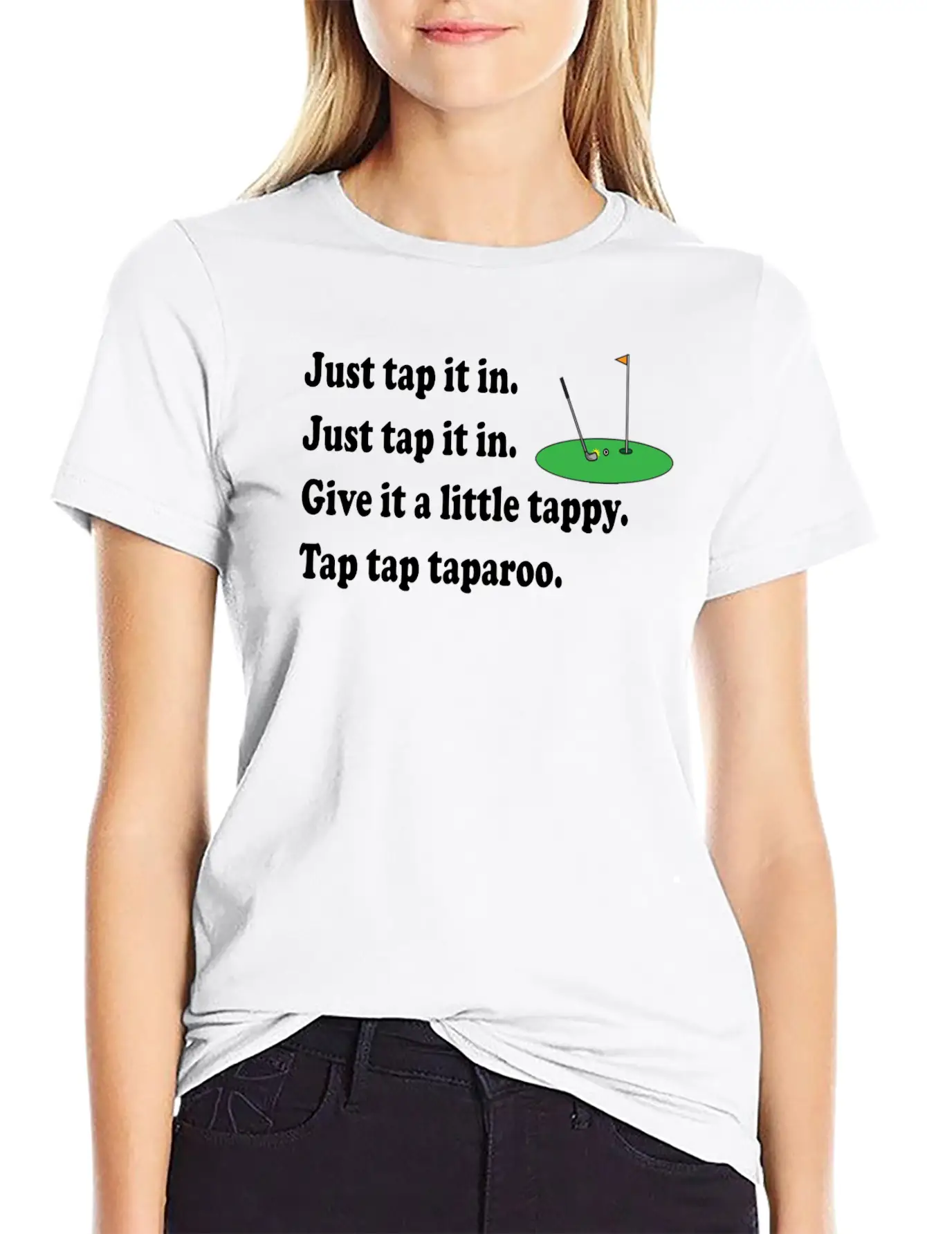 Happy Gilmore Quote - Just Tap It In Relaxed Everyday Tee – Lightweight And Durable Cotton