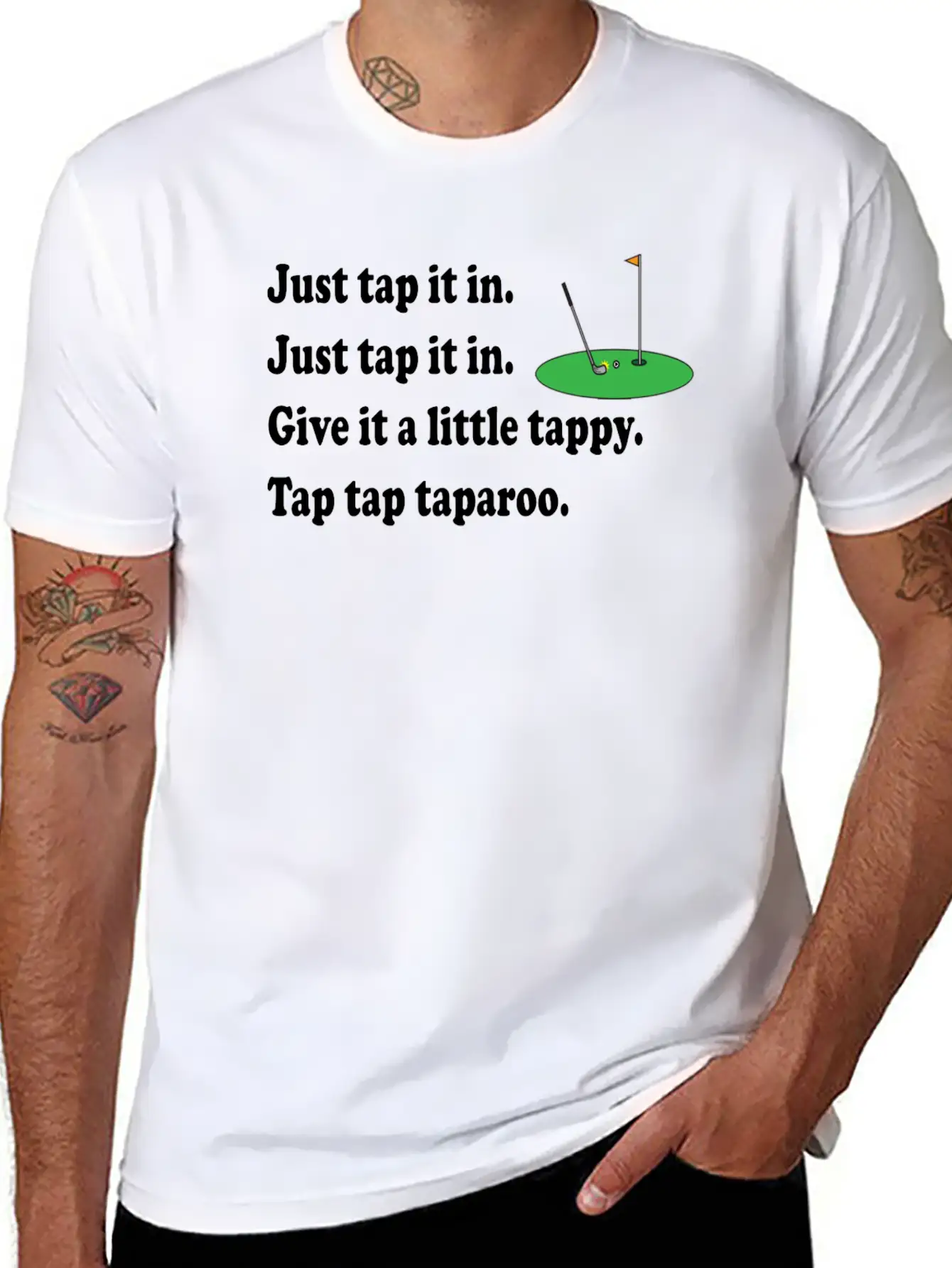Happy Gilmore Quote - Just Tap It In Relaxed Everyday Tee – Lightweight And Durable Cotton