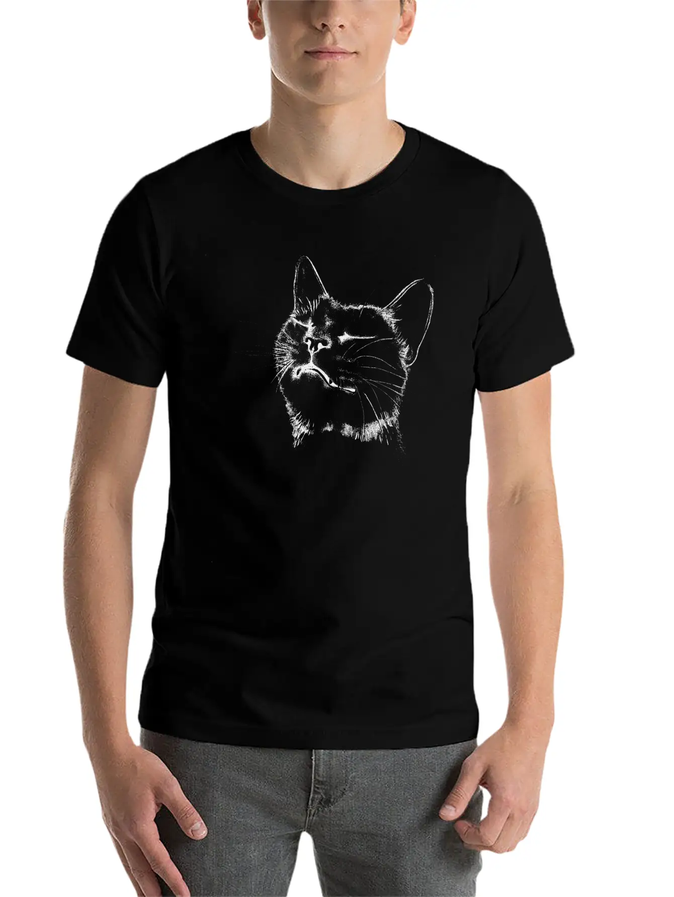 Happy Moggie Stylish Everyday T-Shirt – Unisex Basic Cotton Tee