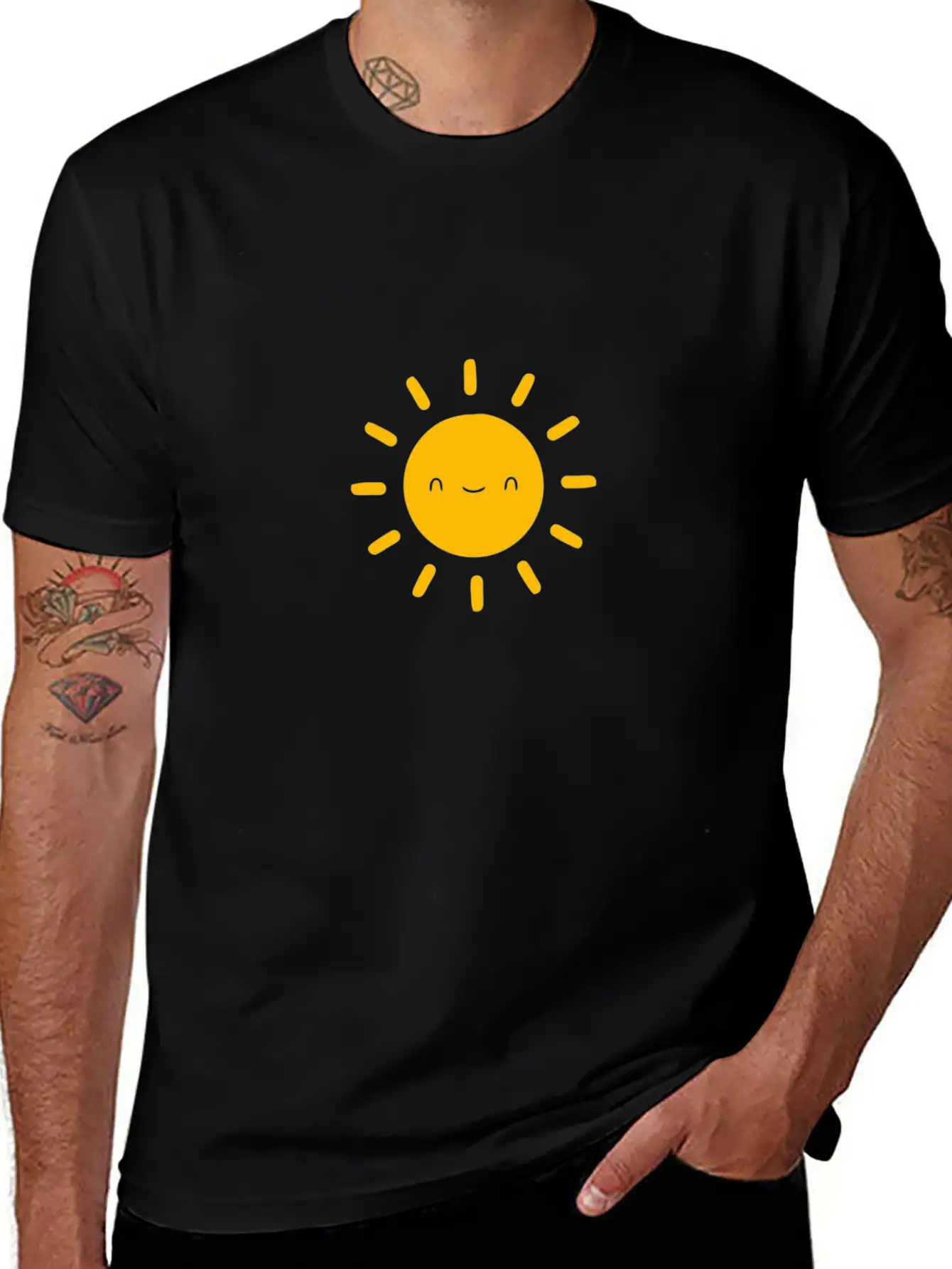 Happy Sun Is Kawaii And Cute Basic Graphic T-Shirt – Daily Comfort In Soft Cotton