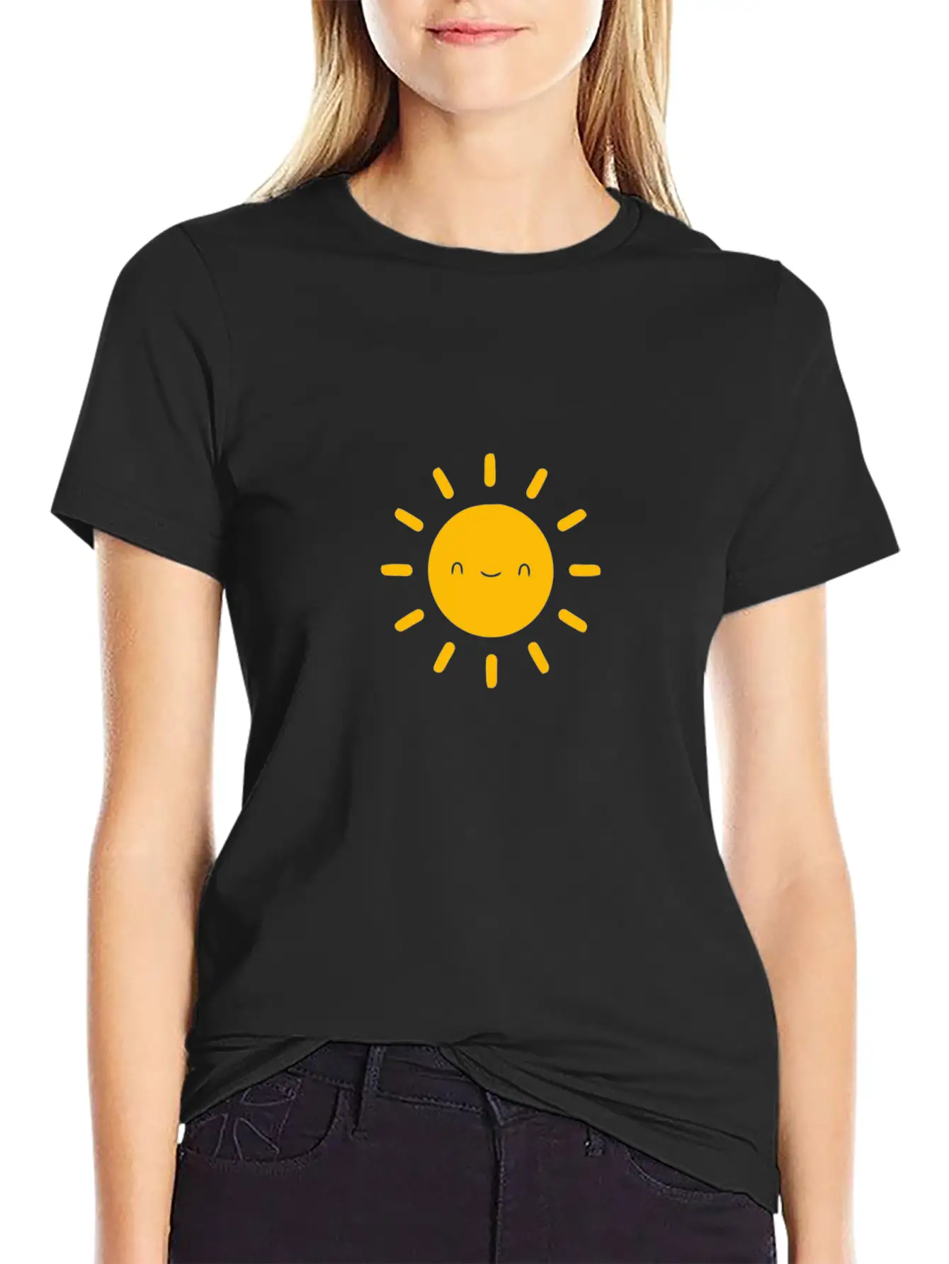 Happy Sun Is Kawaii And Cute Basic Graphic T-Shirt – Daily Comfort In Soft Cotton
