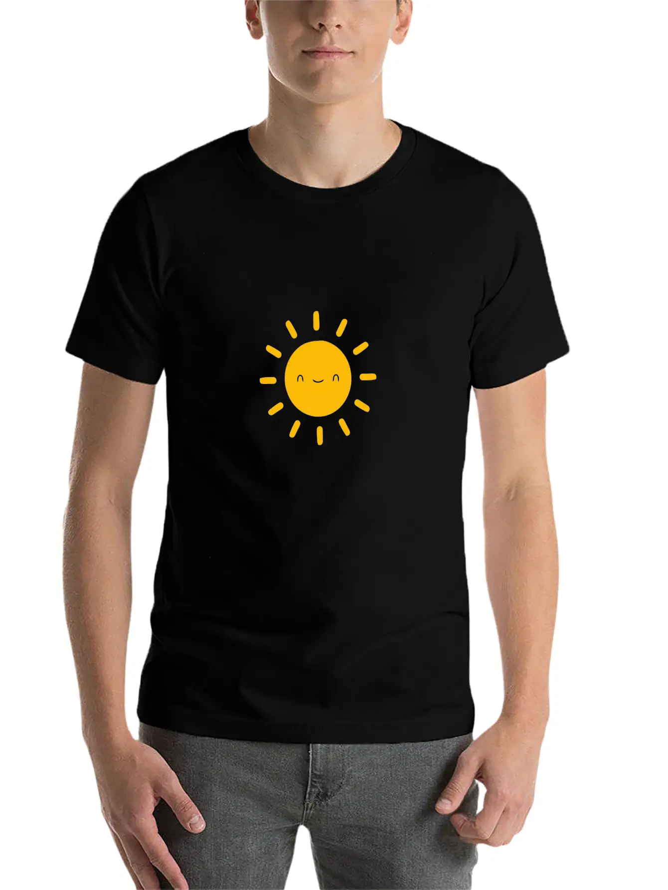 Happy Sun Is Kawaii And Cute Basic Graphic T-Shirt – Daily Comfort In Soft Cotton