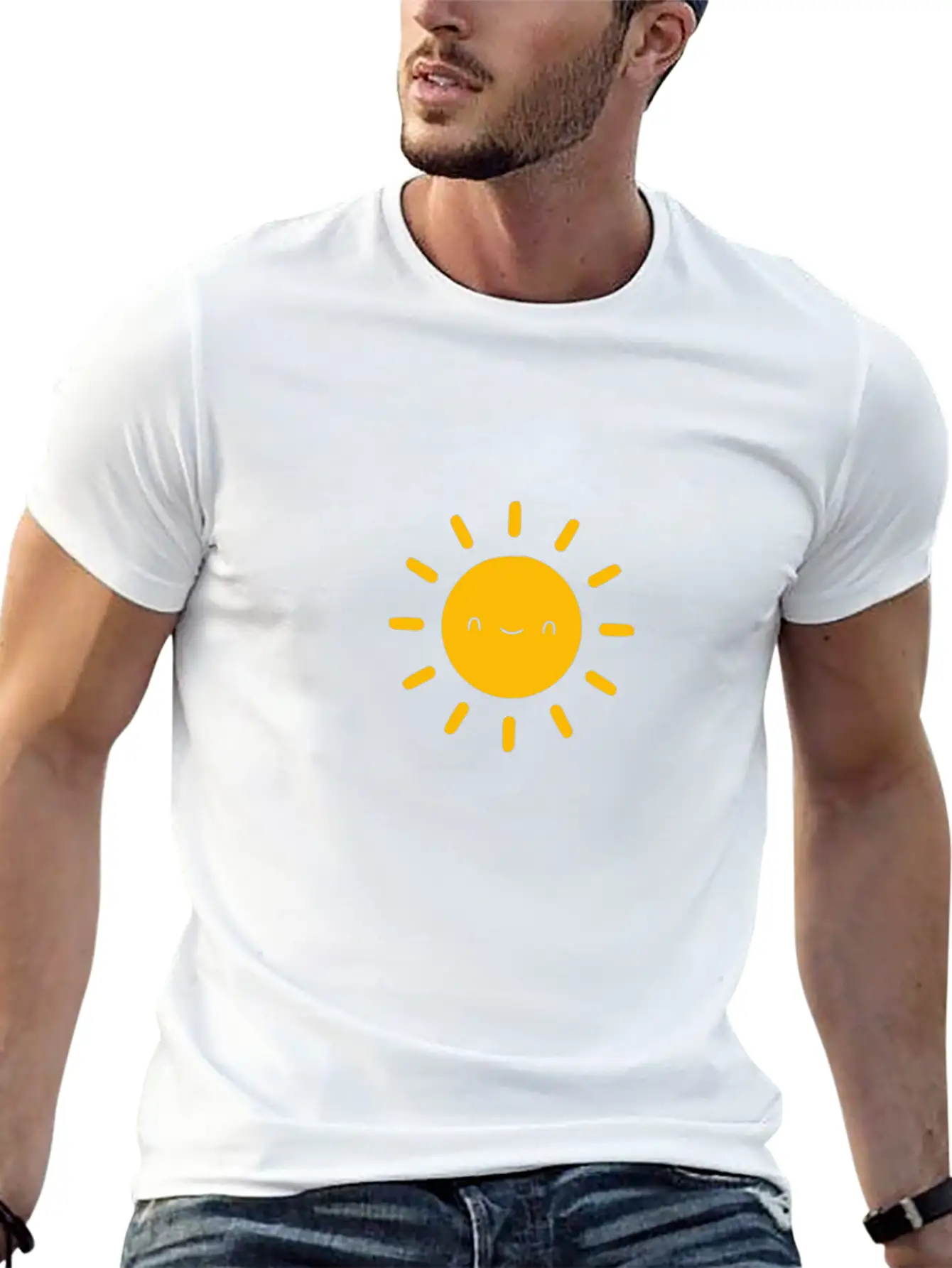 Happy Sun Is Kawaii And Cute Basic Graphic T-Shirt – Daily Comfort In Soft Cotton
