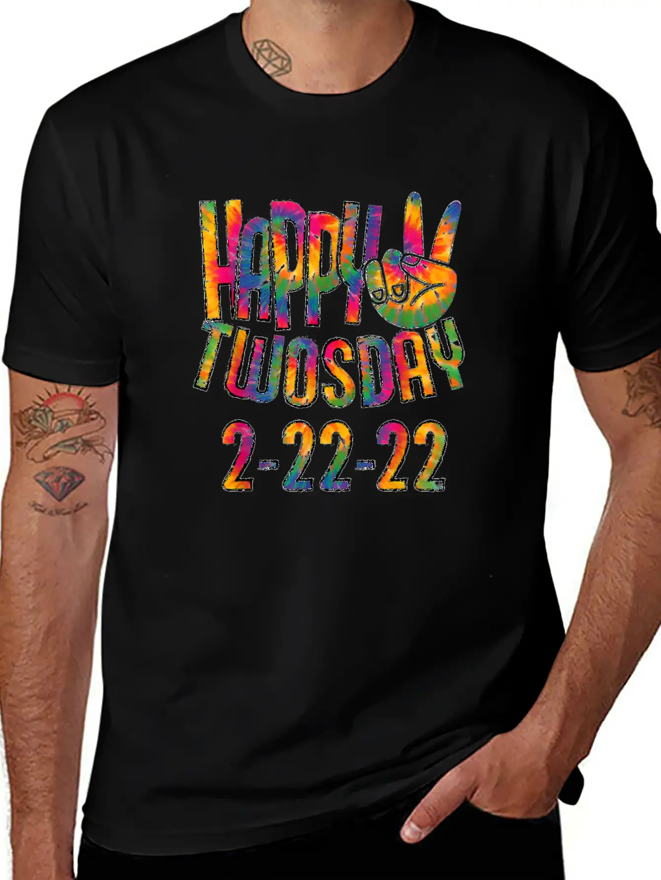 Happy Twosday 2022 Tie Dye February 22 2022 Twos Stylish Everyday T-Shirt – Unisex Basic Cotton Tee