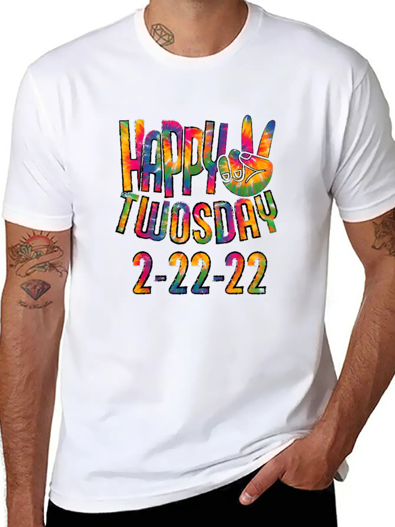Happy Twosday 2022 Tie Dye February 22 2022 Twos Stylish Everyday T-Shirt – Unisex Basic Cotton Tee
