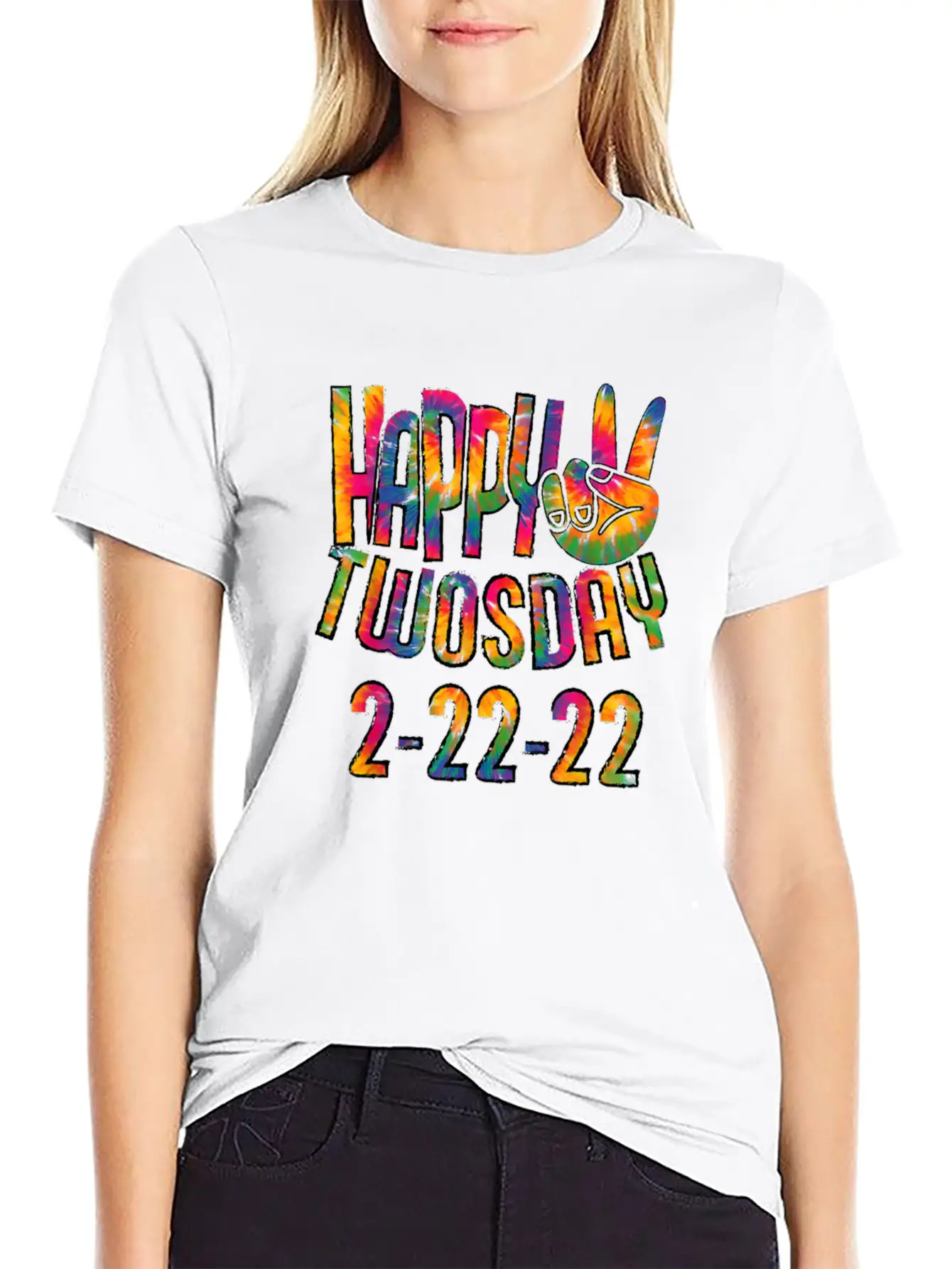 Happy Twosday 2022 Tie Dye February 22 2022 Twos Stylish Everyday T-Shirt – Unisex Basic Cotton Tee