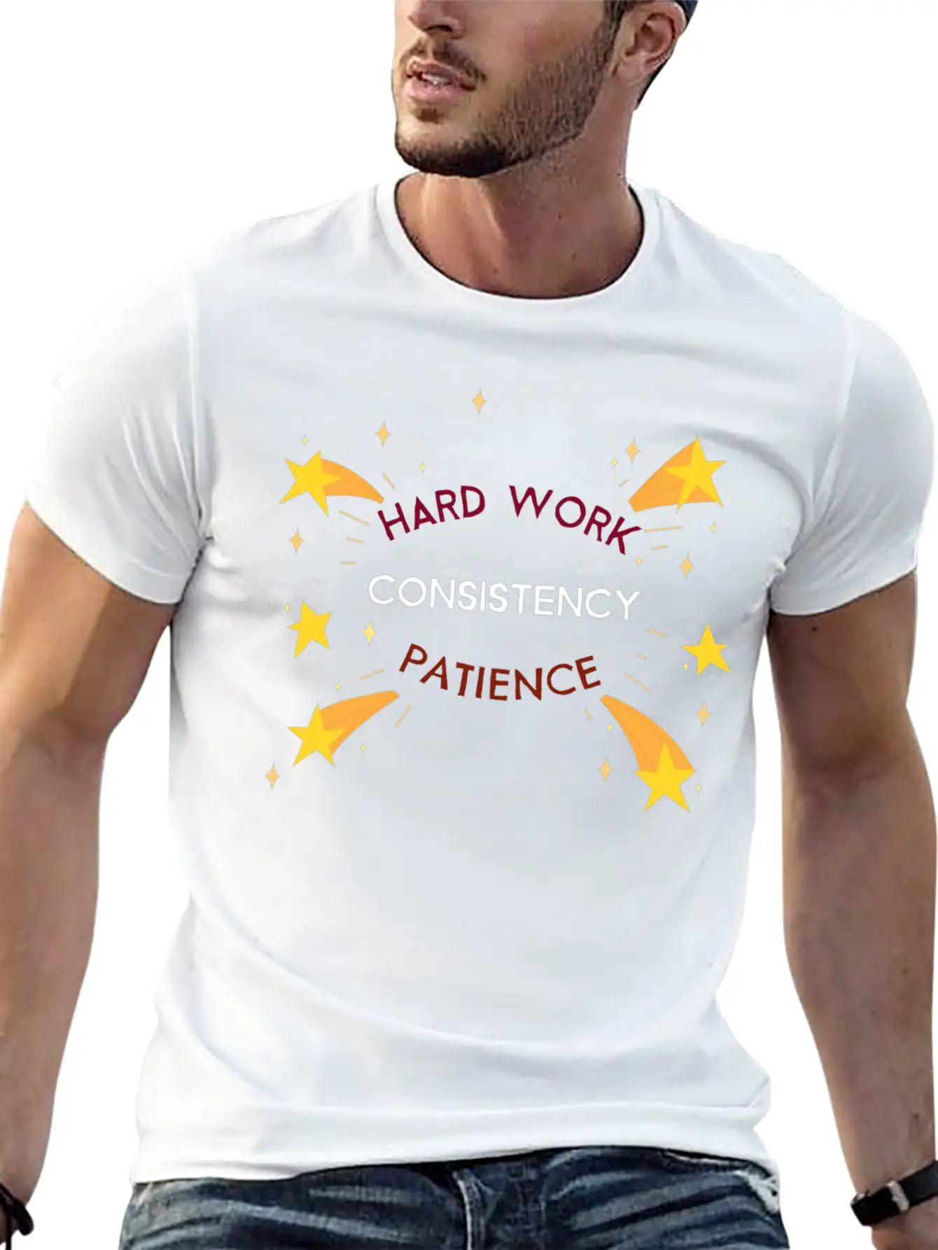Hard Work Consisteny Patience Design Stylish Everyday T-Shirt – Unisex Basic Cotton Tee