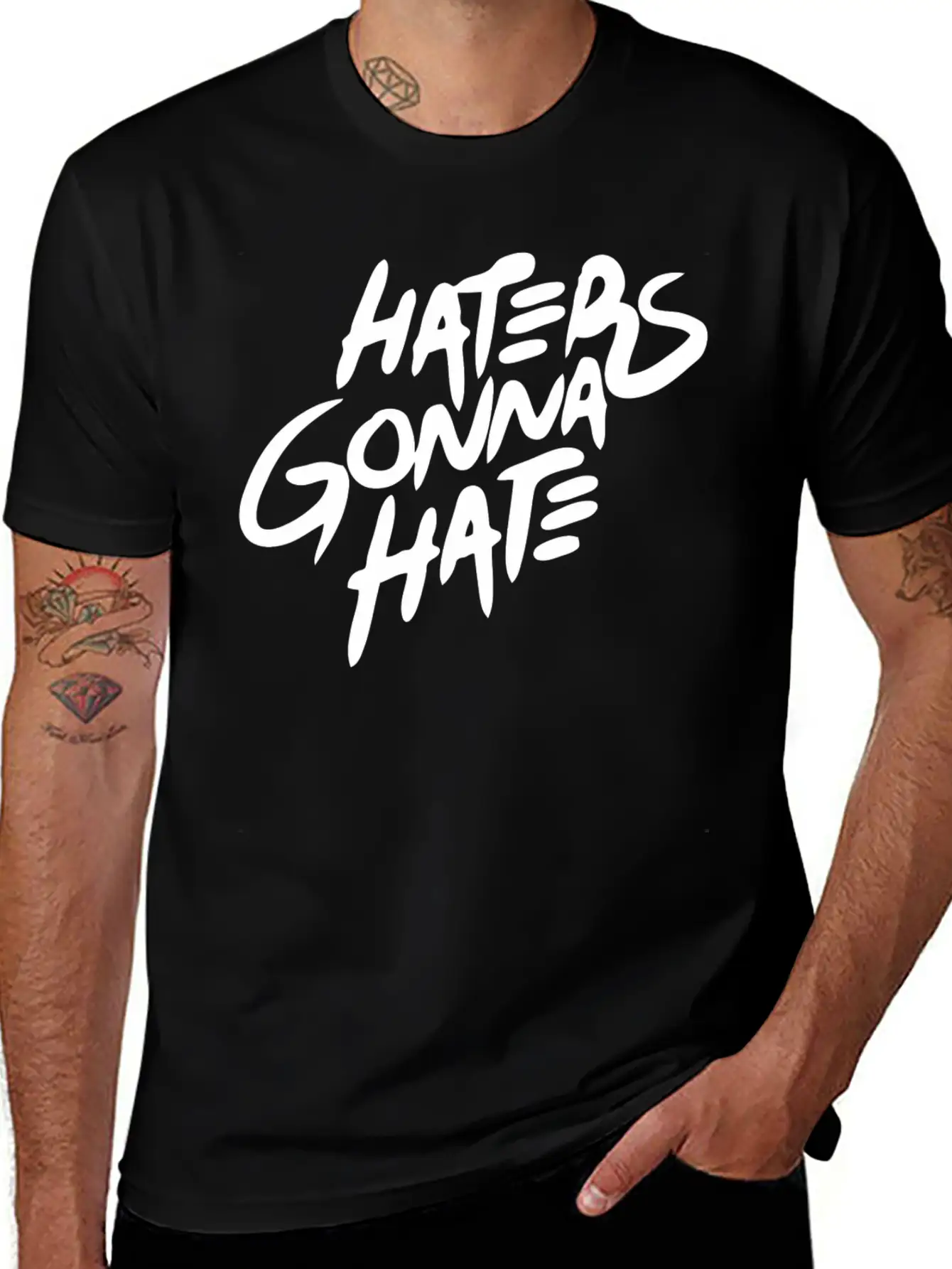 Hater - Haters Gonna Hate Stylish Everyday T-Shirt – Unisex Basic Cotton Tee